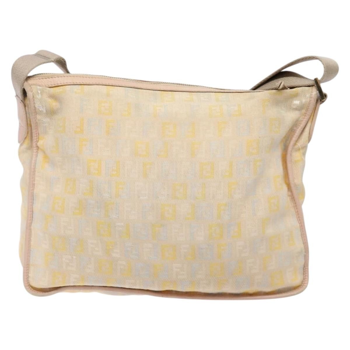 Fendi FENDI Zucchino Canvas Shoulder Bag Beige Gold Size ONE SIZE - 3 Thumbnail