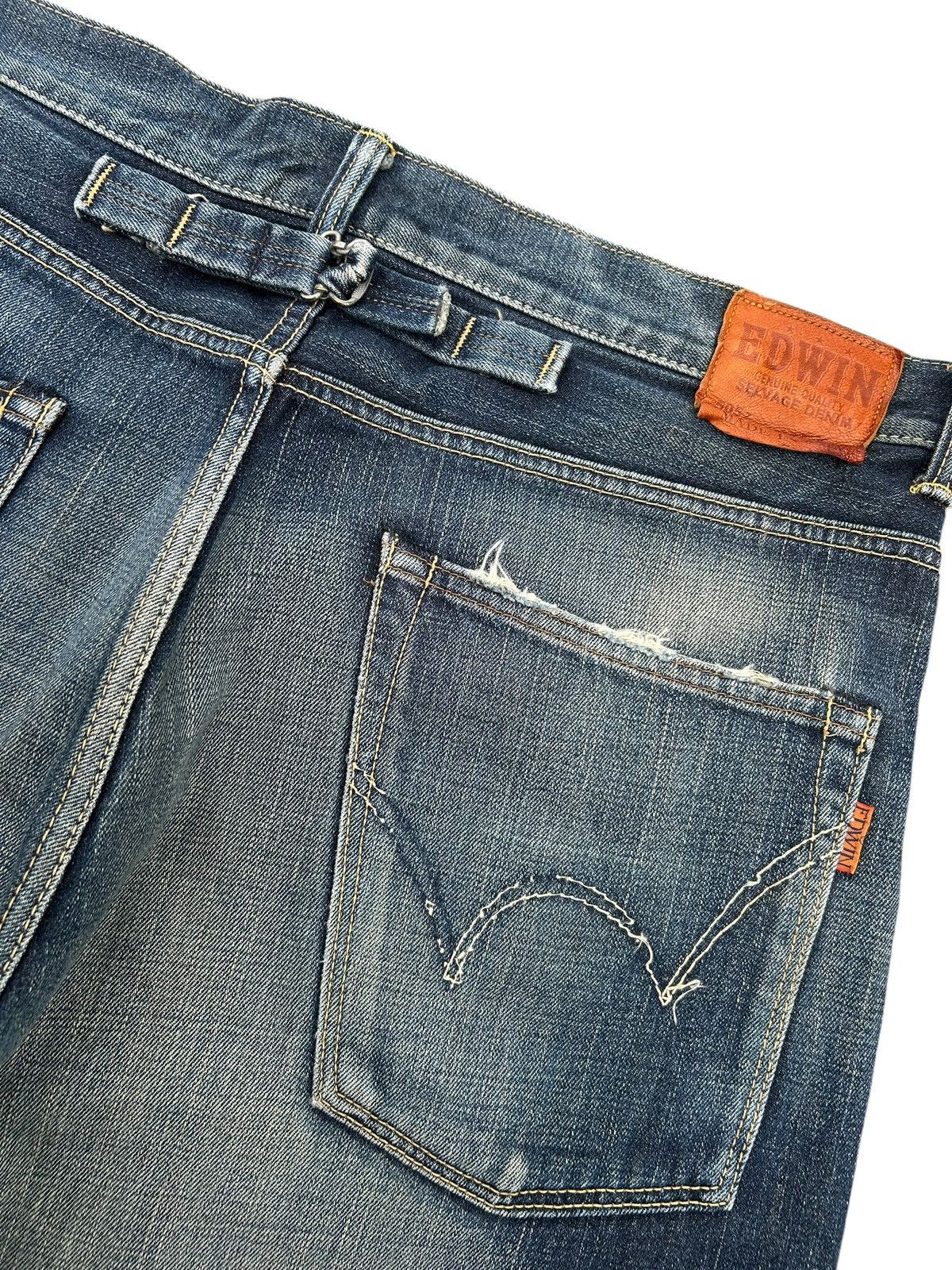 Kapital Vintage Buckle Back Edwin Selvedge Distressed Denim Jeans Size US 39 - 3 Thumbnail