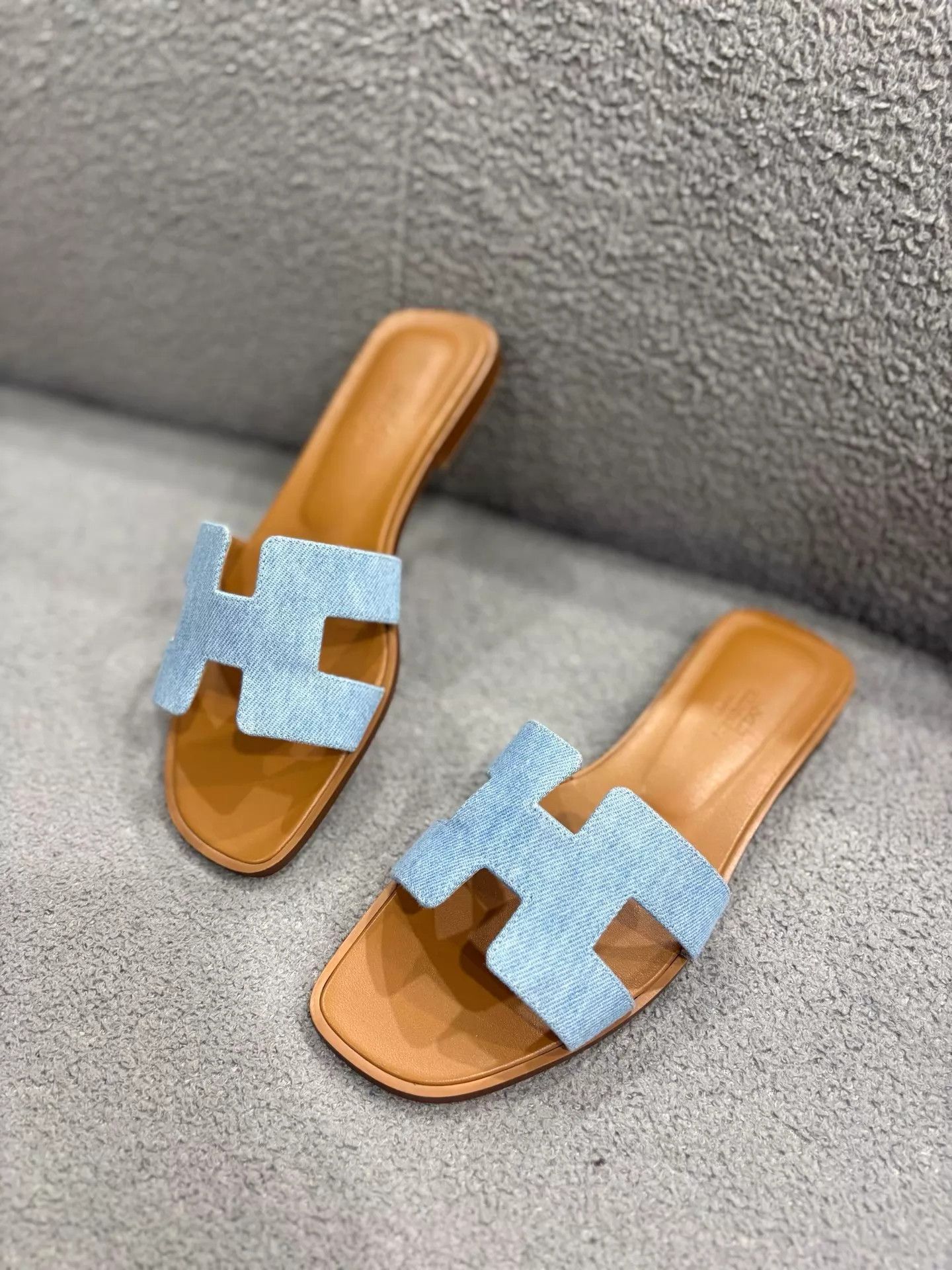 Hermes Hermes H Denim Slides 38 women's 99 new Size US 7.5 / IT 37.5 - 1 Thumbnail
