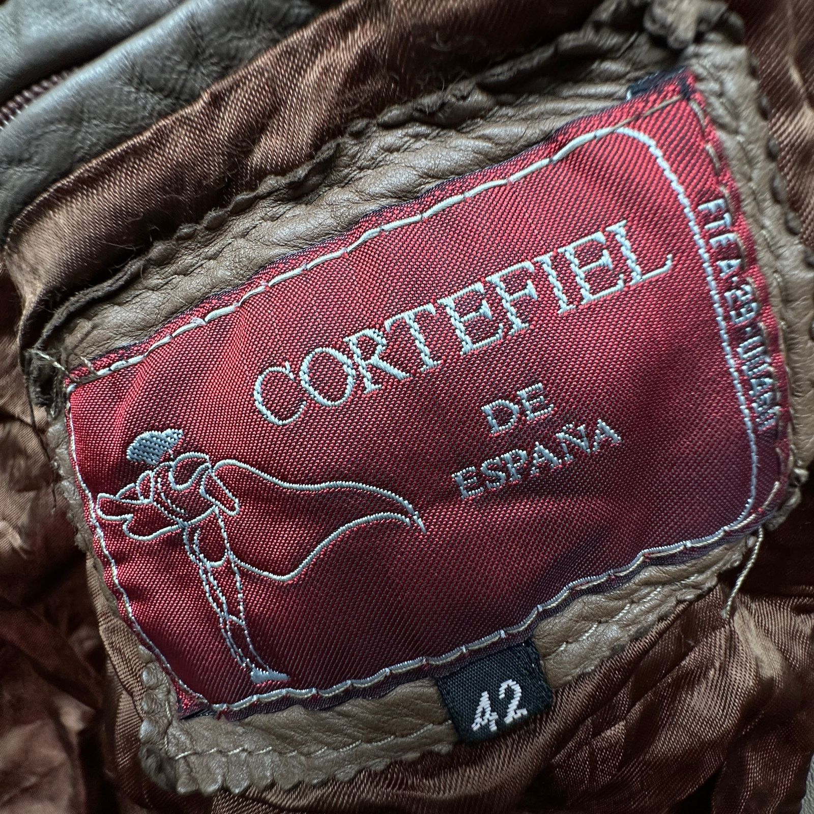 Other Vintage Cortefiel De Espana Leather Bomber Jacket 42 Large Size US L / EU 52-54 / 3 - 2 Thumbnail
