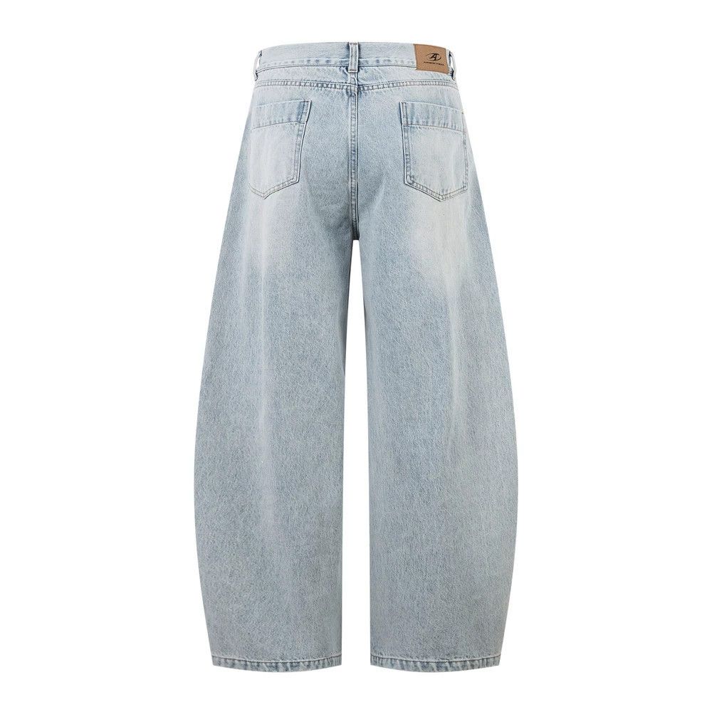 Jean Men's street punk distressed washed loose scimitar jeans Size US 32 / EU 48 - 3 Thumbnail