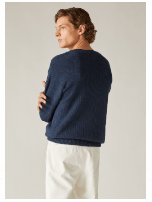 Loro Piana o1srvl11e0424 Girocollo Rapallo Sweatshirt in Navy Size US L / EU 52-54 / 3 - 2 Thumbnail