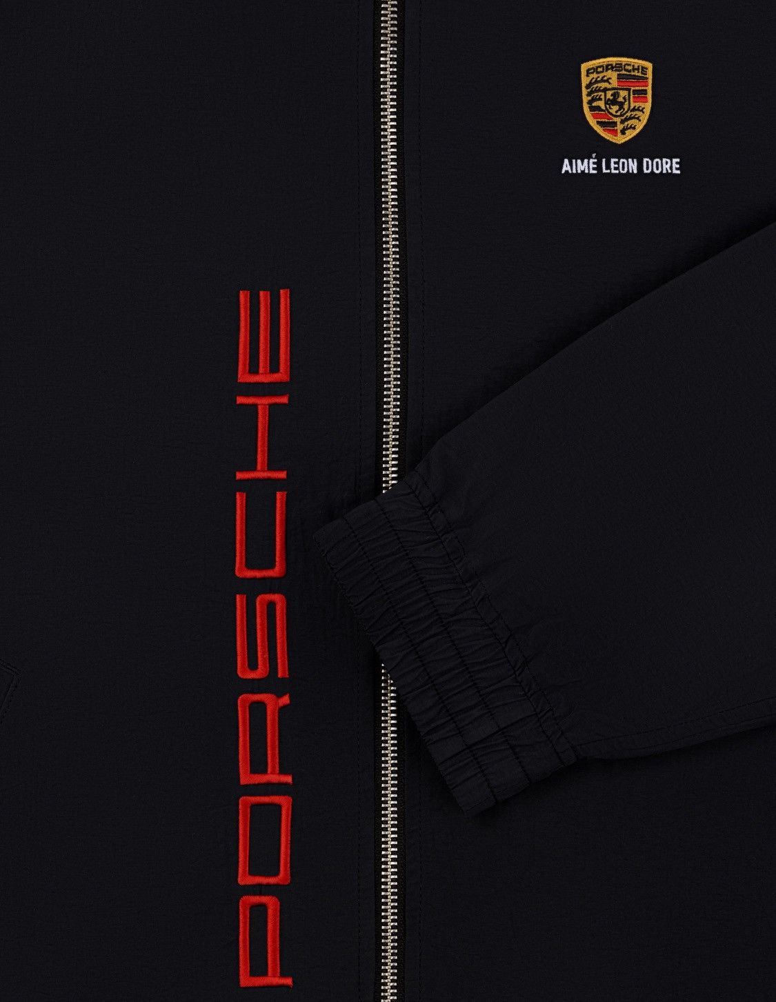 Aime Leon Dore × Porsche Design Aime Leon Dore ALD / Porsche Nylon Track Jacket Jet Black XL Size US XL / EU 56 / 4 - 5 Thumbnail