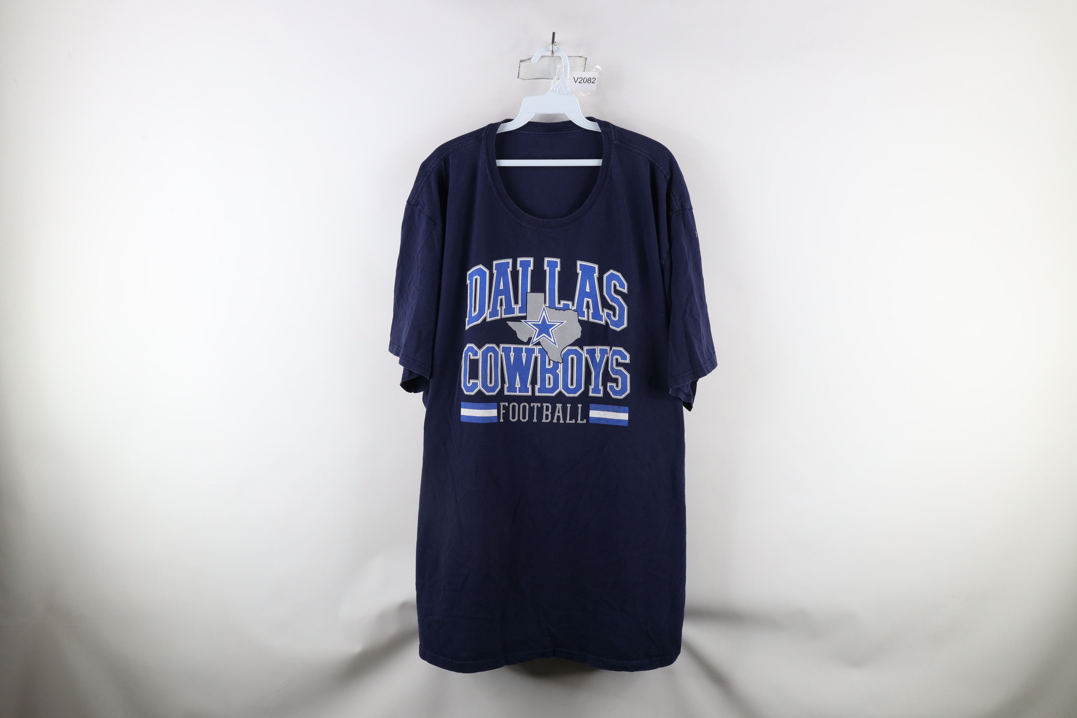 Vintage Vintage 90s Spell Out Dallas Cowboys Football T-Shirt Blue Size US XXL / EU 58 / 5 - 1 Thumbnail