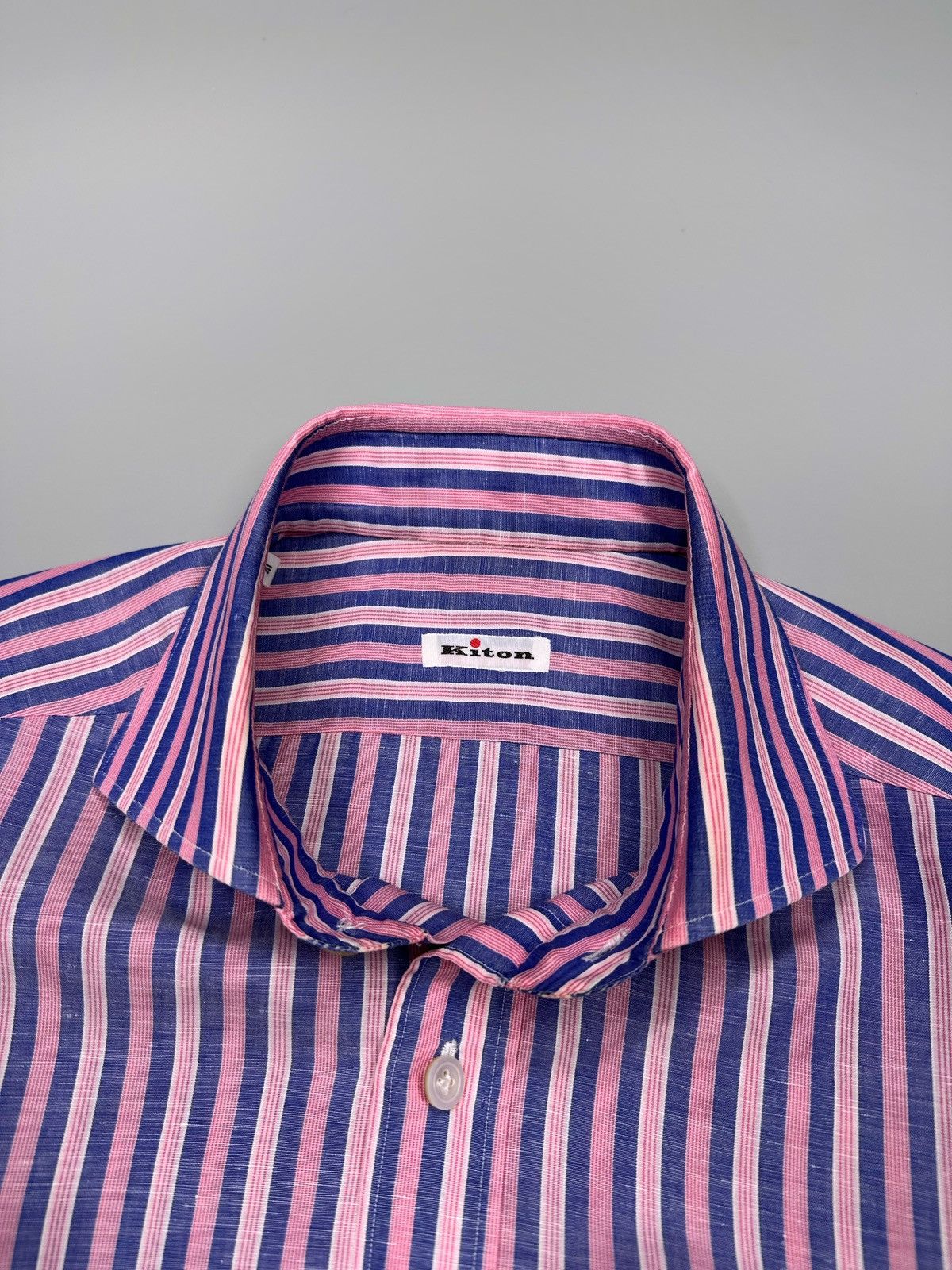 Kiton Kiton Linen Button Up Shirt Size US XL / EU 56 / 4 - 4 Thumbnail
