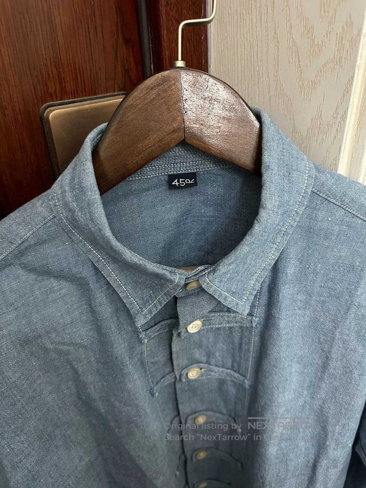 45rpm Beautiful Blue Dyed Shirt for Versatile Styling. Size US XXS / EU 40 - 3 Thumbnail