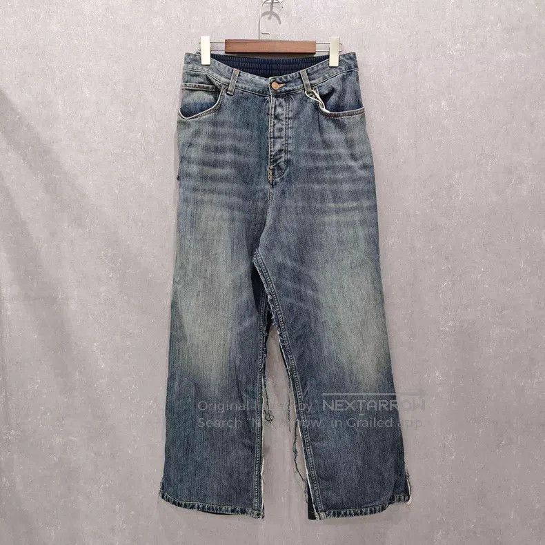 Balenciaga Balenciaga size XS Distressed Patchwork Denim Long Pants Size US 27 - 5 Thumbnail