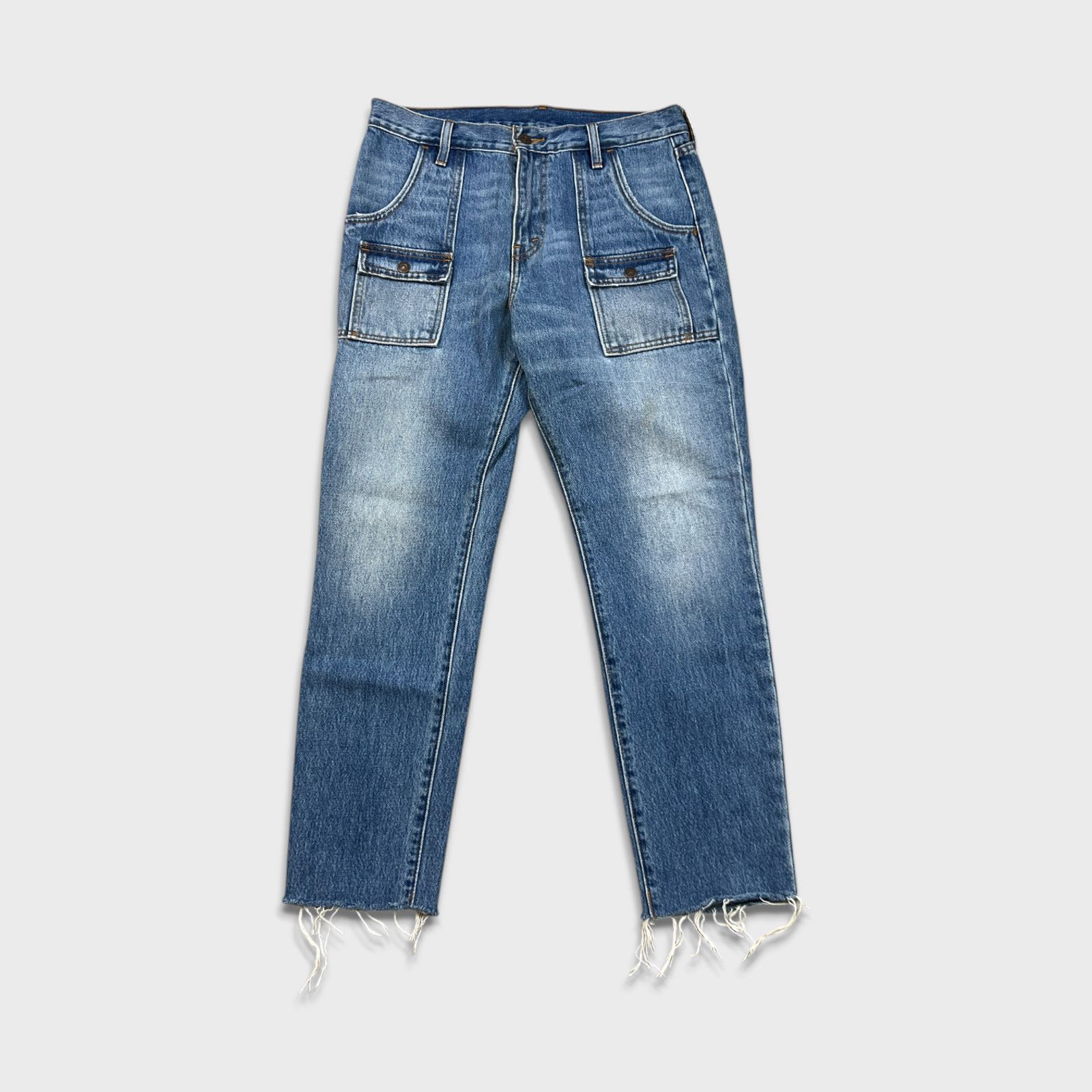 Levi's × Vintage Levi's Jeans 30x28 Faded Frayed Distressed Cargo Denim Pants Size US 30 / EU 46 - 1 Thumbnail