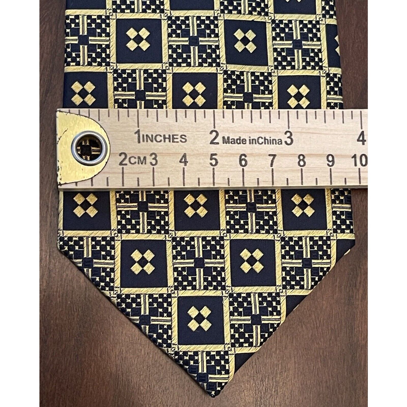 Other Belisi Gold 100% Silk Men’s Neck Tie Made In China Size ONE SIZE - 4 Thumbnail