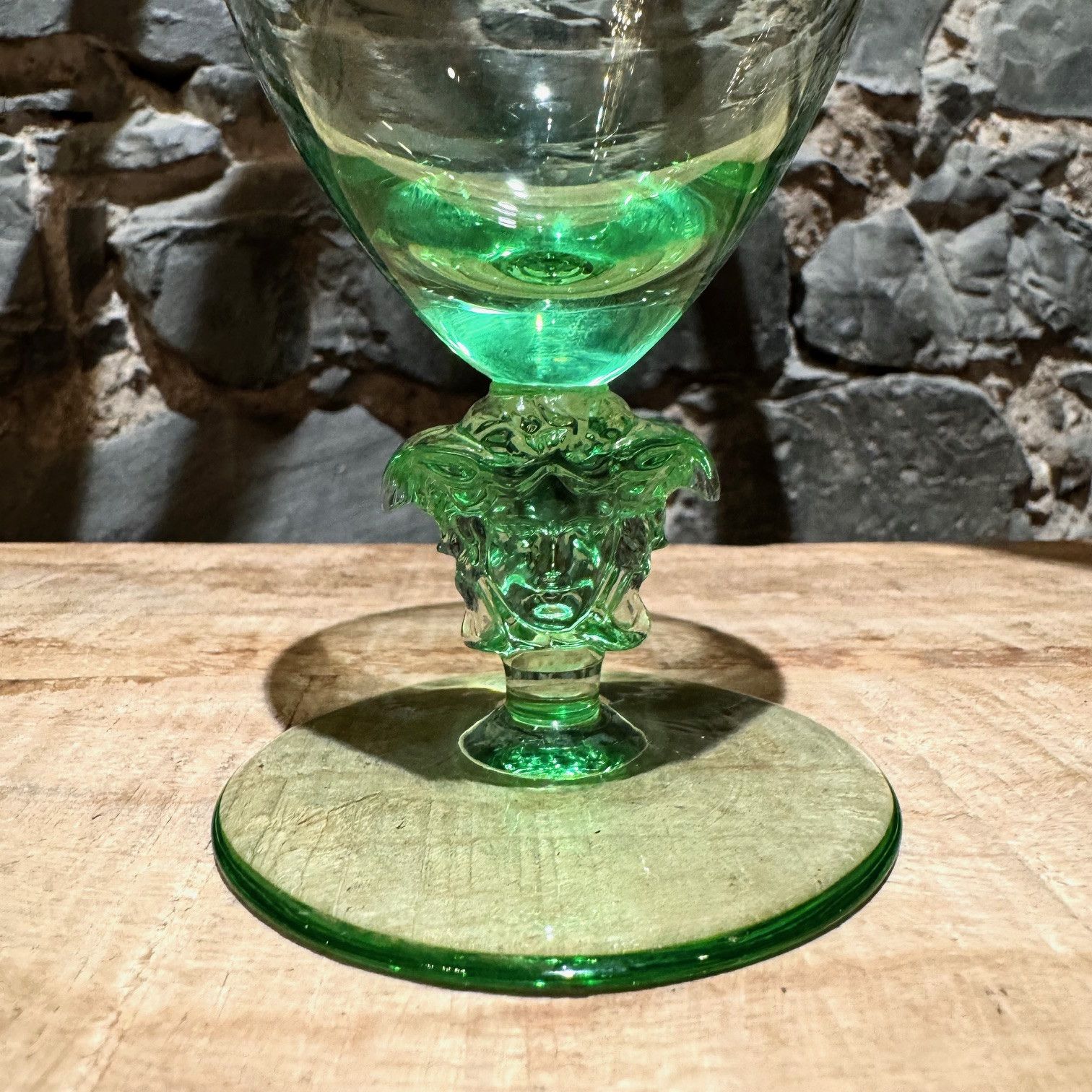 Versace Versace Medusa Lumière Set of 2 Mint Green Wine Glasses Size ONE SIZE - 4 Thumbnail