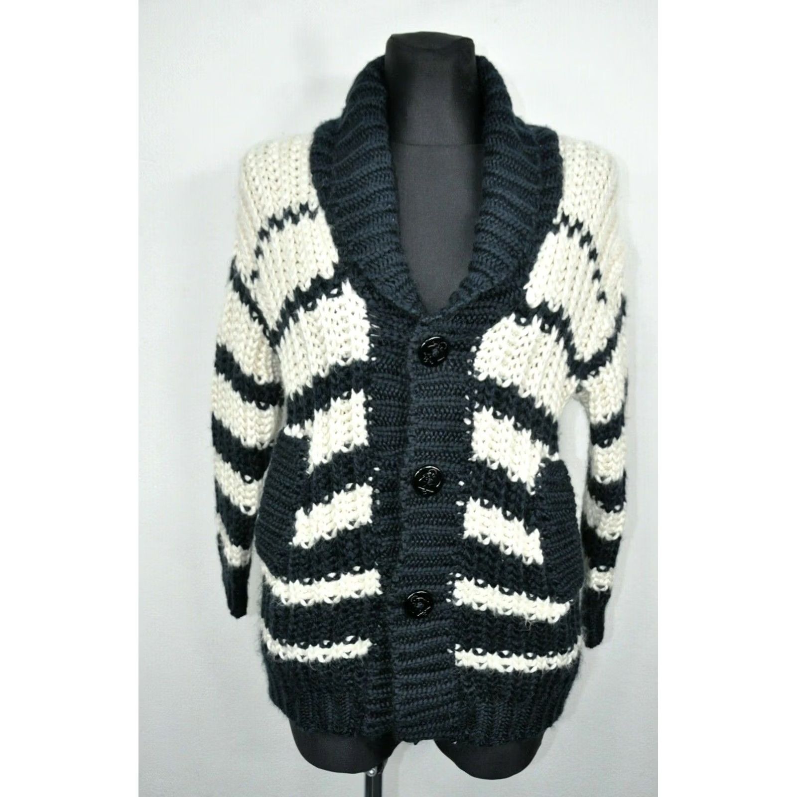 Jean Paul Gaultier Jean Paul Gaultier LINDEX Wool Cardigan Sweater XS Women Multicolor Knit 80% Acrylic 20% Wool V-Neck Long Sleeve Casual Size XS / US 0-2 / IT 36-38 - 2 Thumbnail