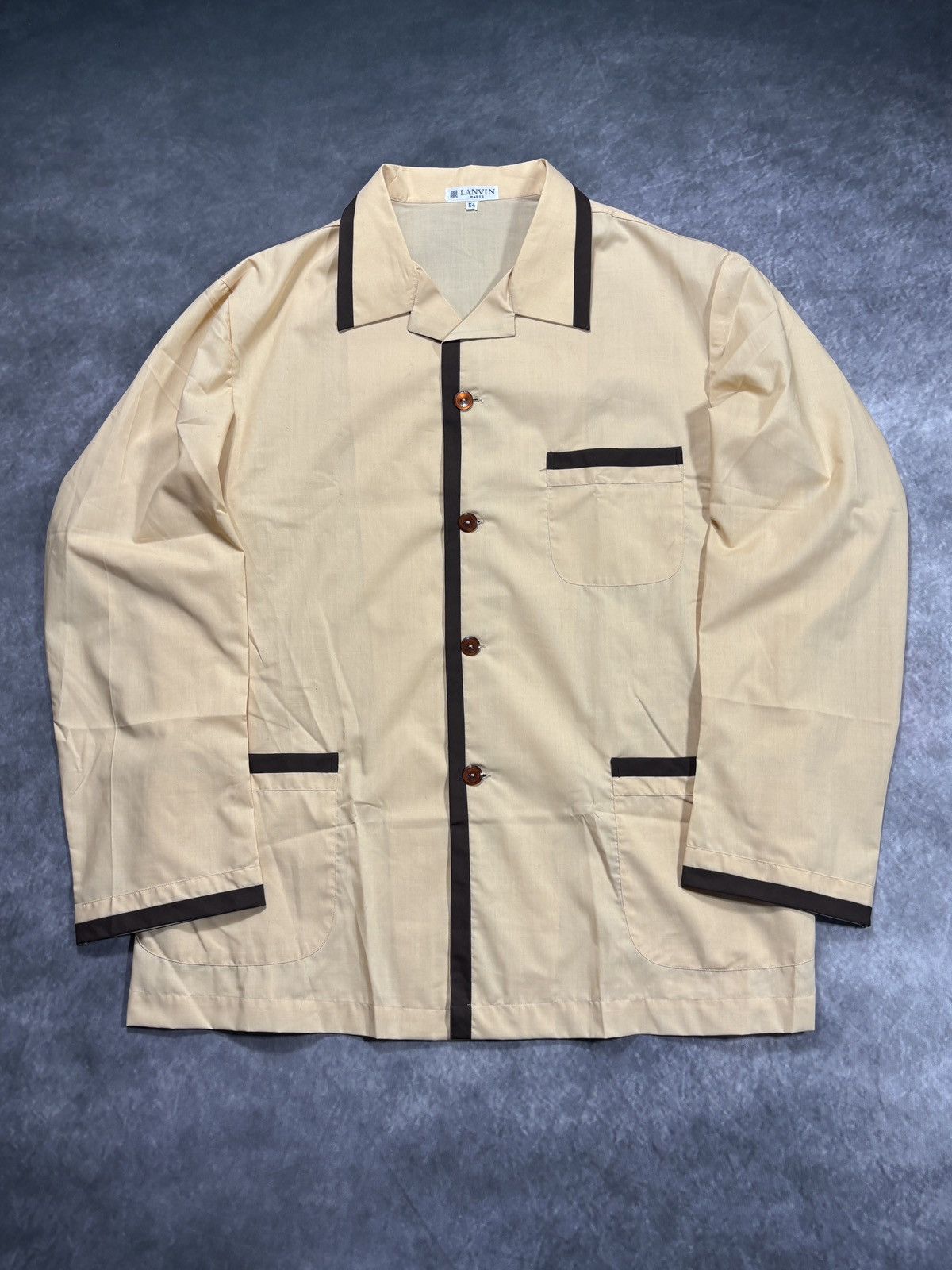 Lanvin Vintage Lanvin Pyjama Shirt Sleep PJs 1960s 1970s Designer Size US L / EU 52-54 / 3 - 1 Thumbnail