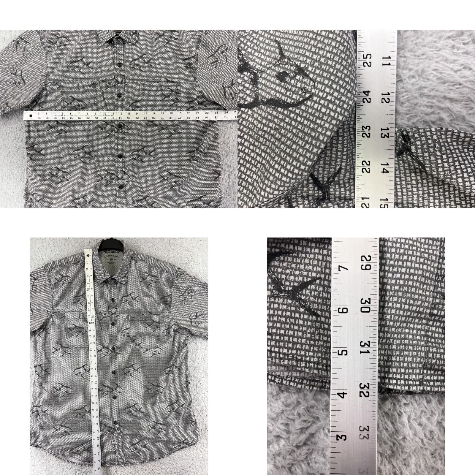 George George Button-Up Shirt Men XL Gray Cotton Hawaiian Aloha Beach Vacation Eyes Size US XL / EU 56 / 4 - 9 Thumbnail