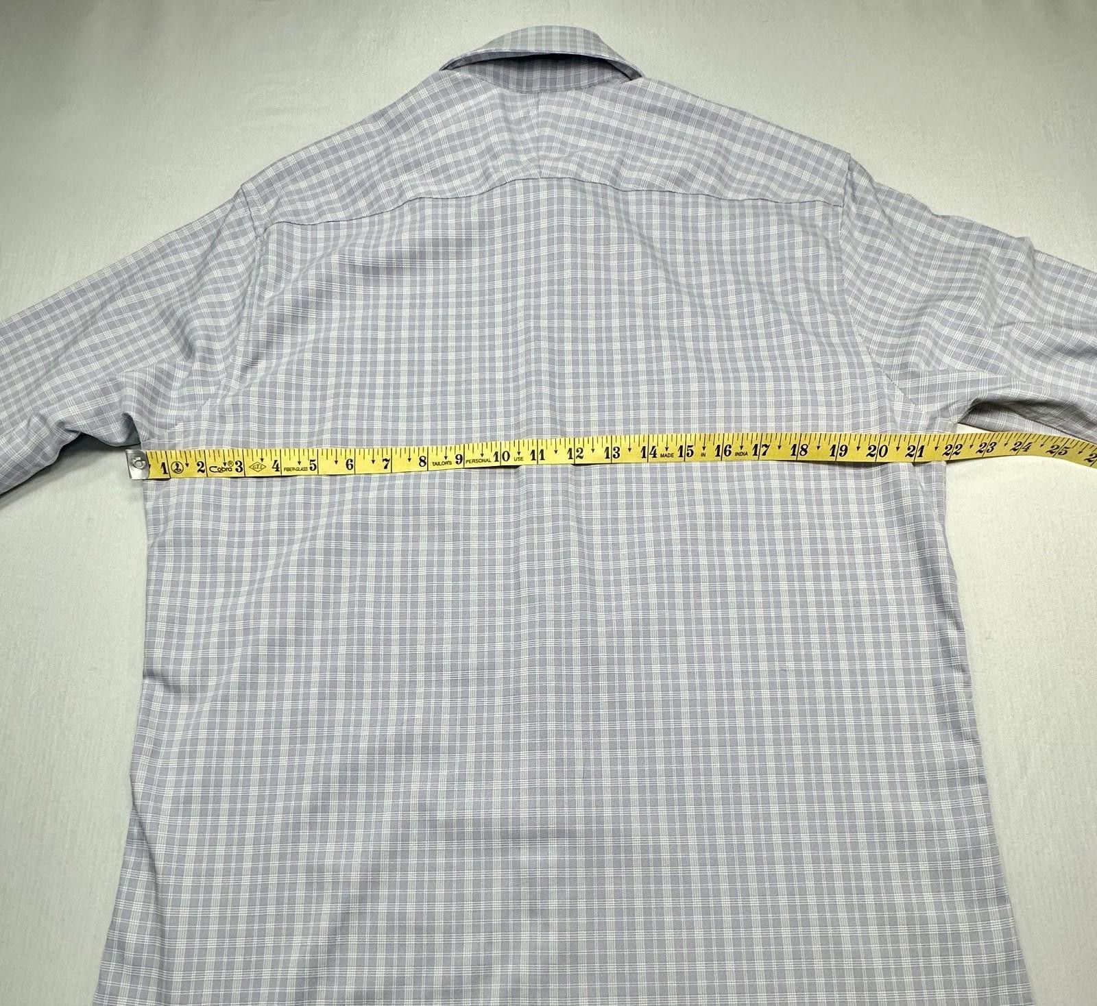 Perry Ellis Perry Ellis Check Pattern Button Down Shirt Blue 15.5/34-35 Size 42R - 6 Thumbnail