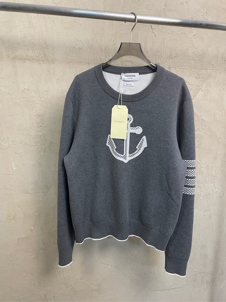Thom Browne Thom Browne Ship anchor knitted round neck sweater Size US L / EU 52-54 / 3 - 1 Thumbnail
