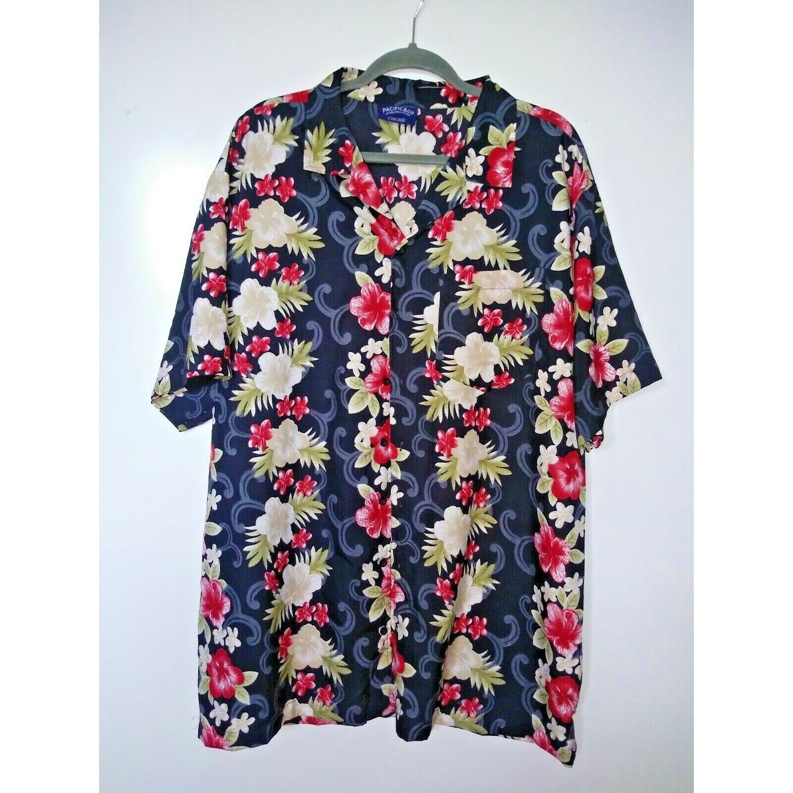 Pacific and Co. Mens Hawaiian Shirt XXL Pacific & CO Short Sleeve Floral & L Size US XXL / EU 58 / 5 - 1 Thumbnail