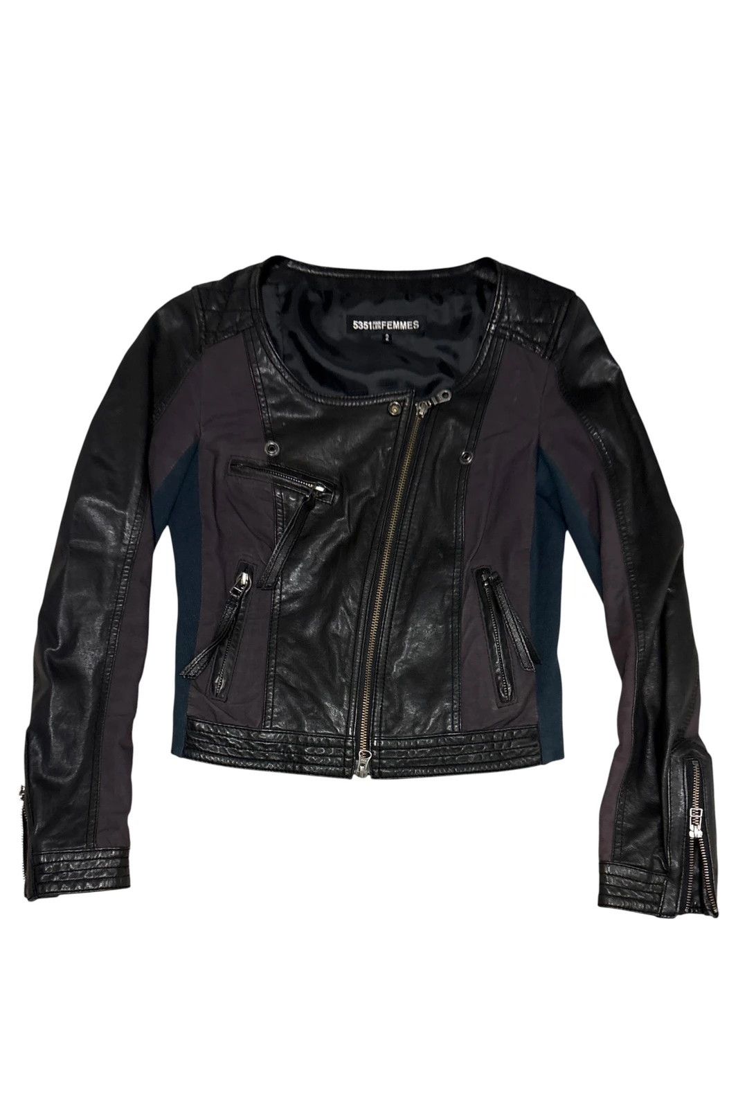 5351 POUR LES FEMMES 5351 Pour Les Femmes asymmetric lambskin leather jacket Size XS / US 0-2 / IT 36-38 - 1 Thumbnail