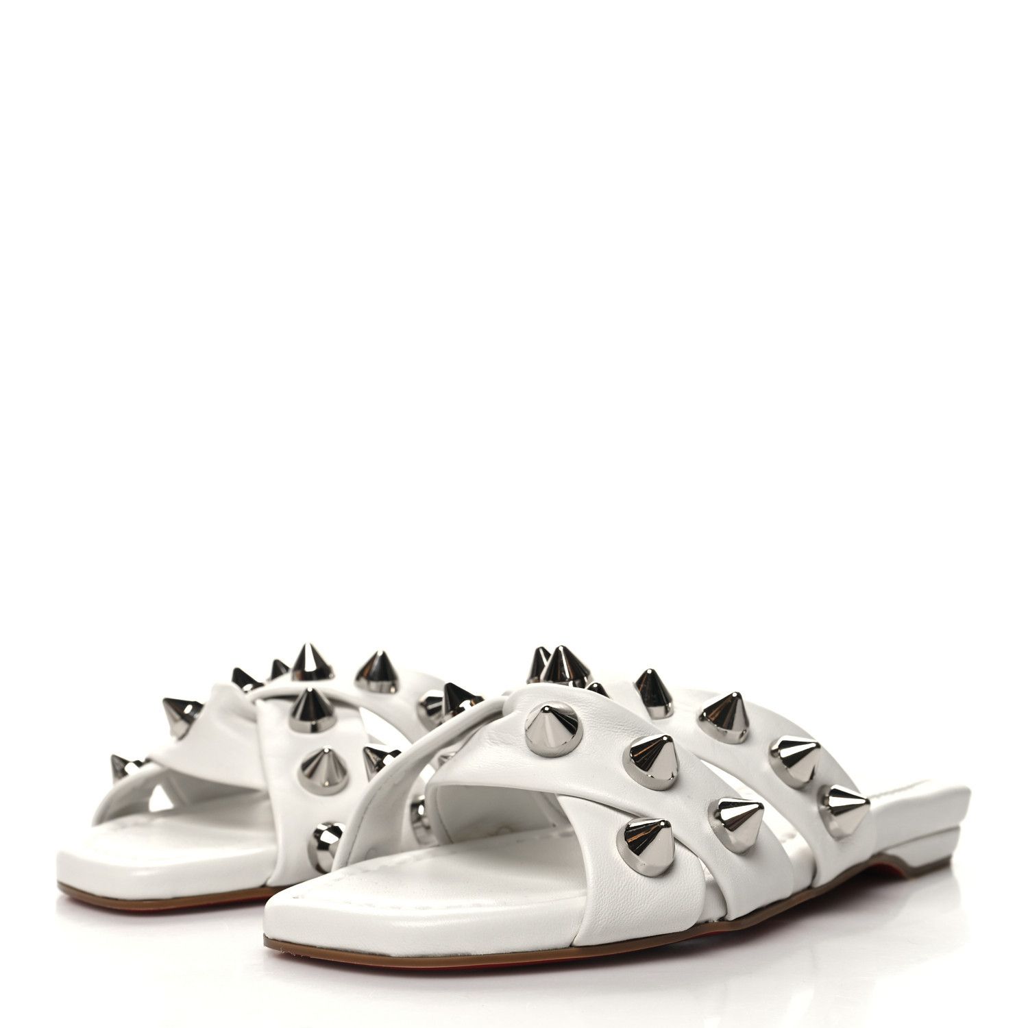 Christian Louboutin o1s1wg110924 Miss Spika Slide in White Size US 5 / IT 35 - 3 Thumbnail