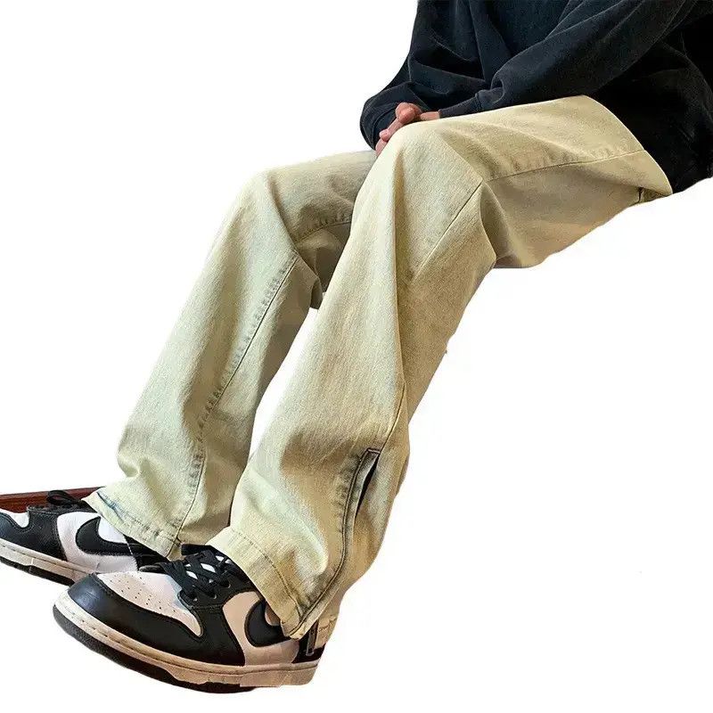 Japanese Brand Retro high street zipper straight leg jeans Size US 32 / EU 48 - 4 Thumbnail