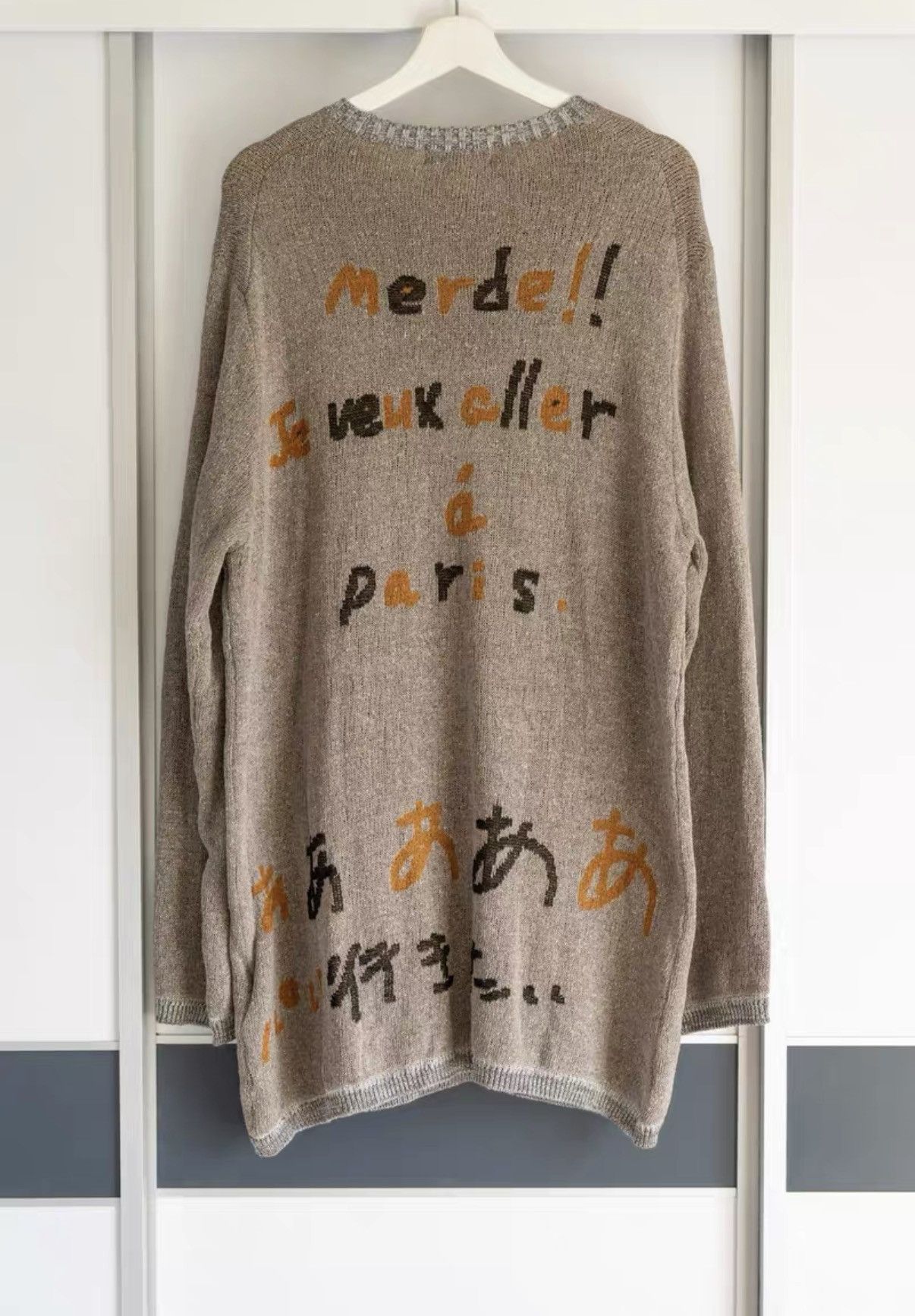 Yohji Yamamoto Yohji Yamamoto 22ss Slogan Graffiti Silk Sweater K4 Size US L / EU 52-54 / 3 - 2 Thumbnail