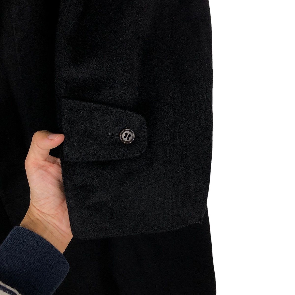 Issey Miyake Rich Black Vintage Wool Long Jacket Herringbone DonatoVinci Size US L / EU 52-54 / 3 - 16 Thumbnail