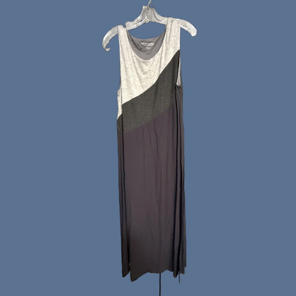 Soft Surroundings Soft Surroundings Dress Womens Petite Large Gray Colorblock Tank Maxi Casual Size L / US 10 / IT 46 - 1 Thumbnail