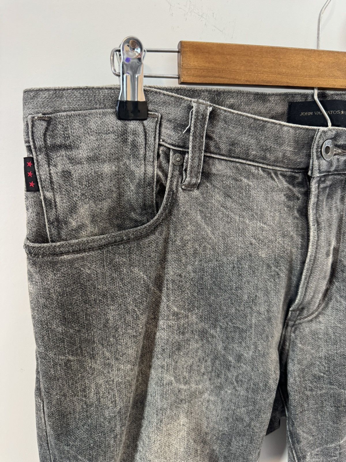 John Varvatos John Varvatos Bowery Slim Straight Jeans, Grey, W35 x L32 Size US 35 - 3 Thumbnail