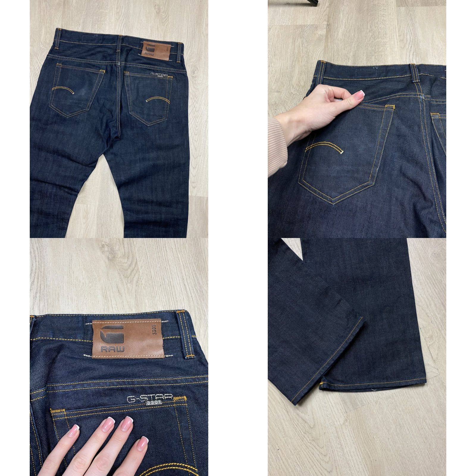 G-Star G Star Raw 3301 Slim Mens Denim Jeans Pants 34 Blue Denim 34 Regular 32 Inseam 3301 Slim Mens Jeans Size US 34 / EU 50 - 8 Thumbnail