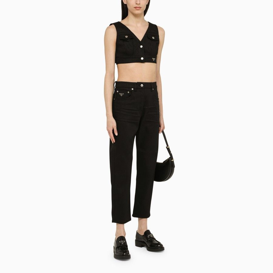 Prada o1d2blof0924 Cropped Top in Black Size M / US 6-8 / IT 42-44 - 2 Thumbnail