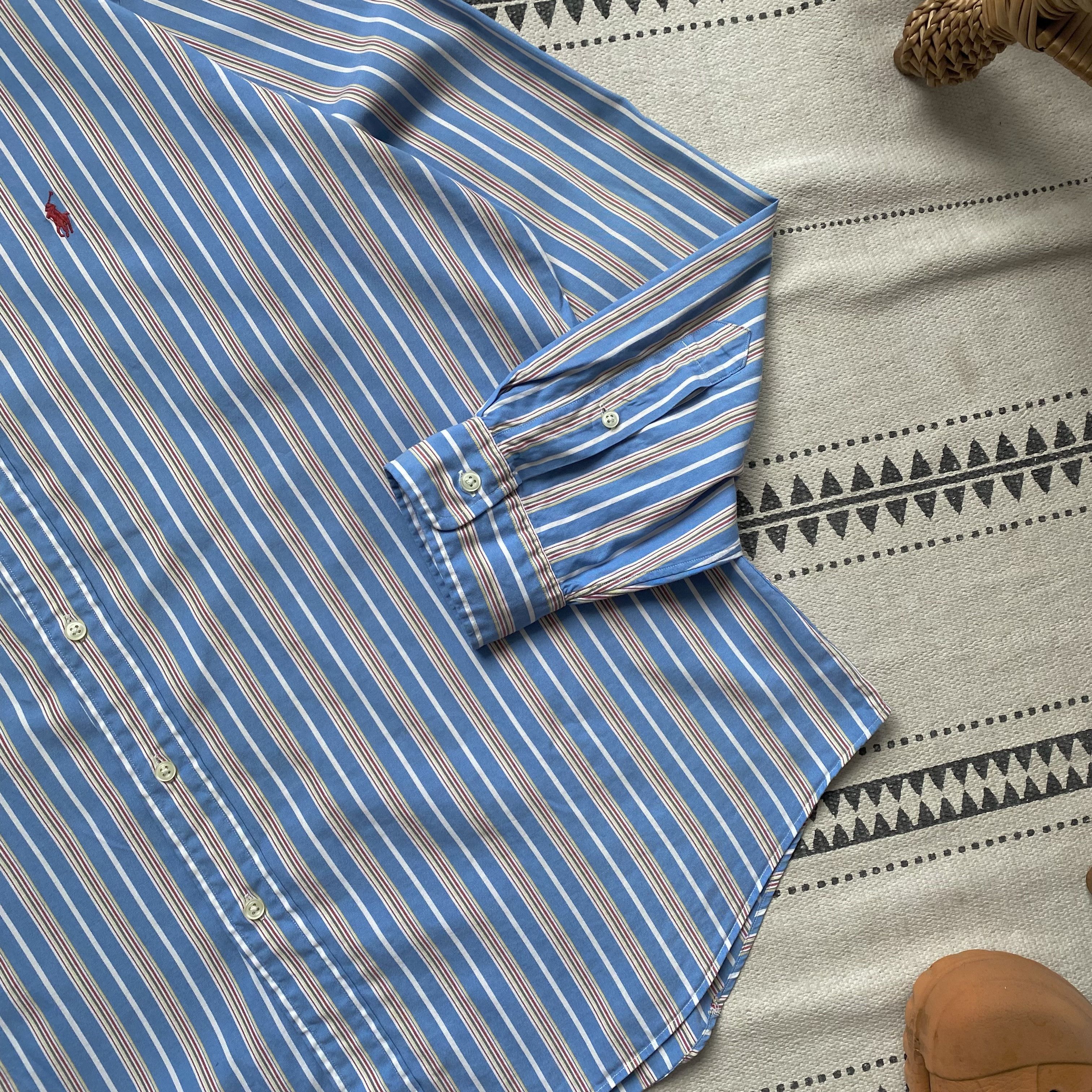 Polo Ralph Lauren 👔 Vintage 90s Polo Ralph Lauren striped shirt oldmoney Size US XXL / EU 58 / 5 - 6 Thumbnail