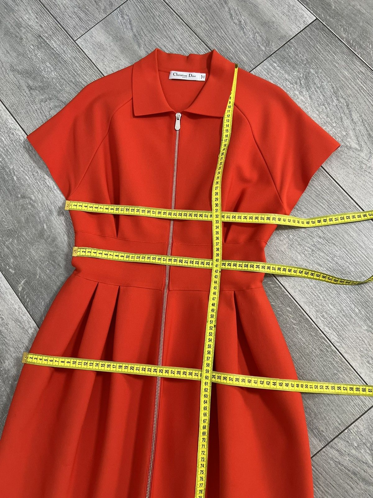 Dior DIOR Women's Midi Dress Viscose Blend Red Size US 8 D 38 M Size M / US 6-8 / IT 42-44 - 20 Thumbnail