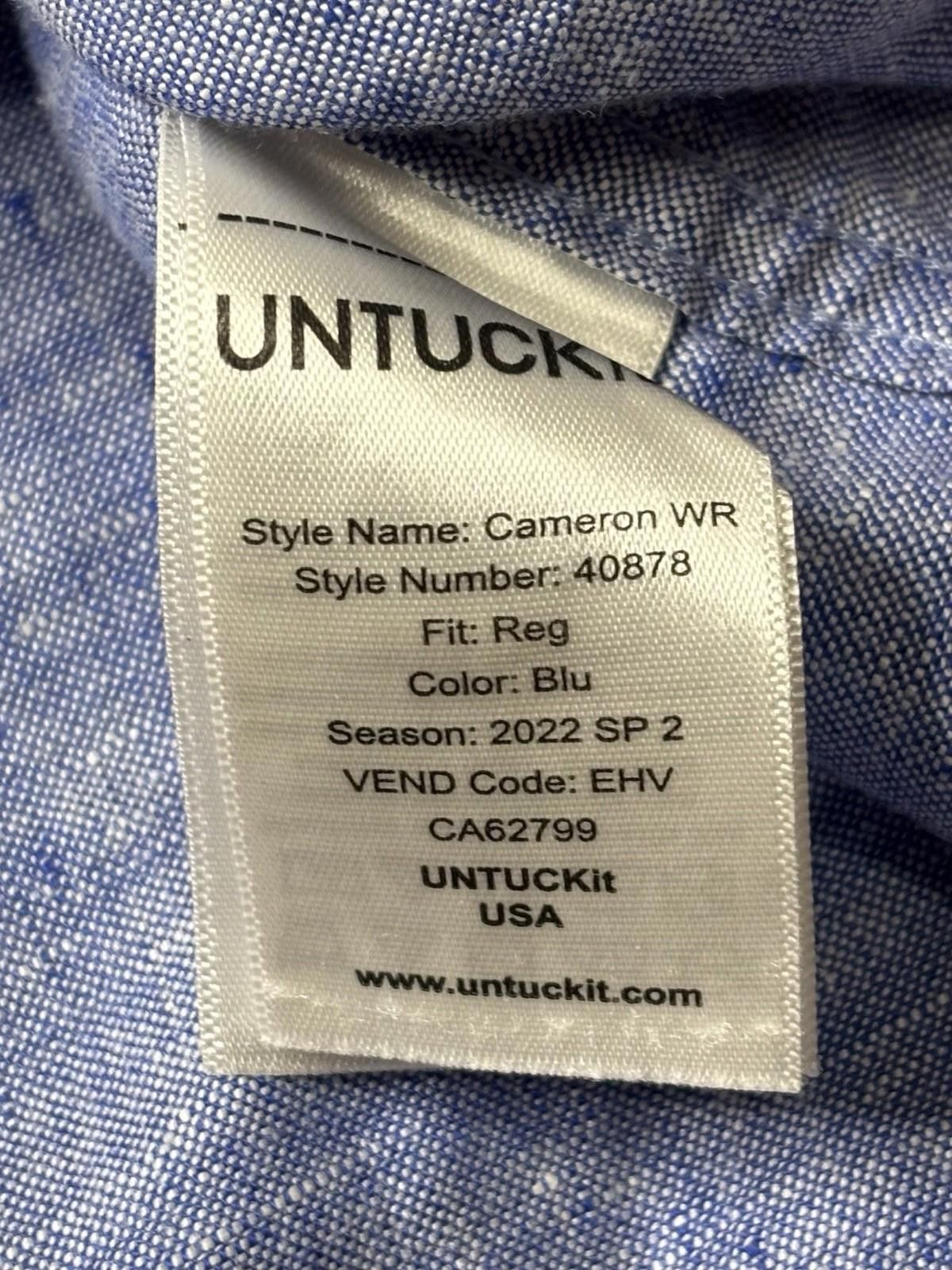 UNTUCKit Untuckit Shirt Men's 2XL Cameron Linen Button Down Size US XXL / EU 58 / 5 - 9 Thumbnail
