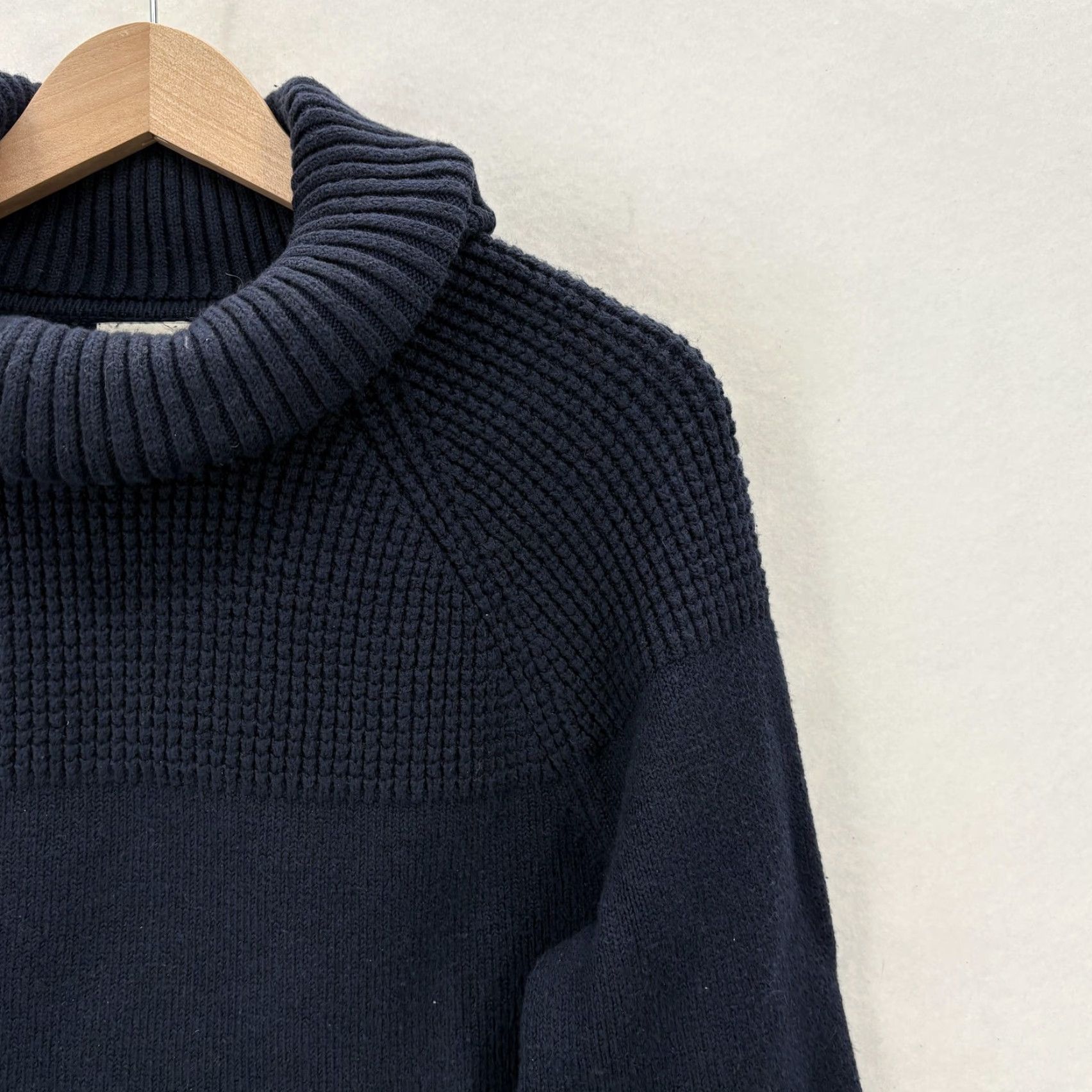 Vintage L.L.Bean Sweater Womens Medium Blue Turtleneck Waffle-Knit Pullover All-Day Casual Knit Size M / US 6-8 / IT 42-44 - 2 Thumbnail