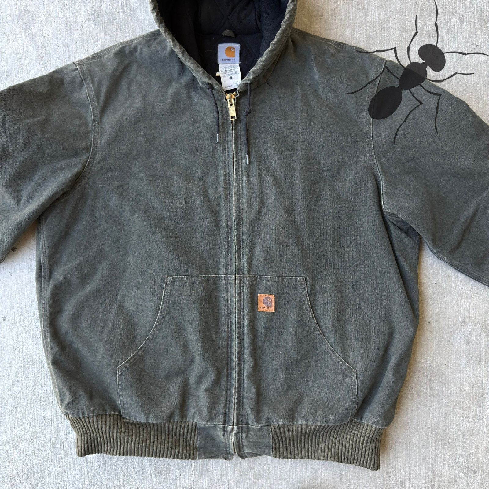 Carhartt × Vintage Carhartt J130 MOS green hooded work wear jacket Size US XL / EU 56 / 4 - 2 Thumbnail