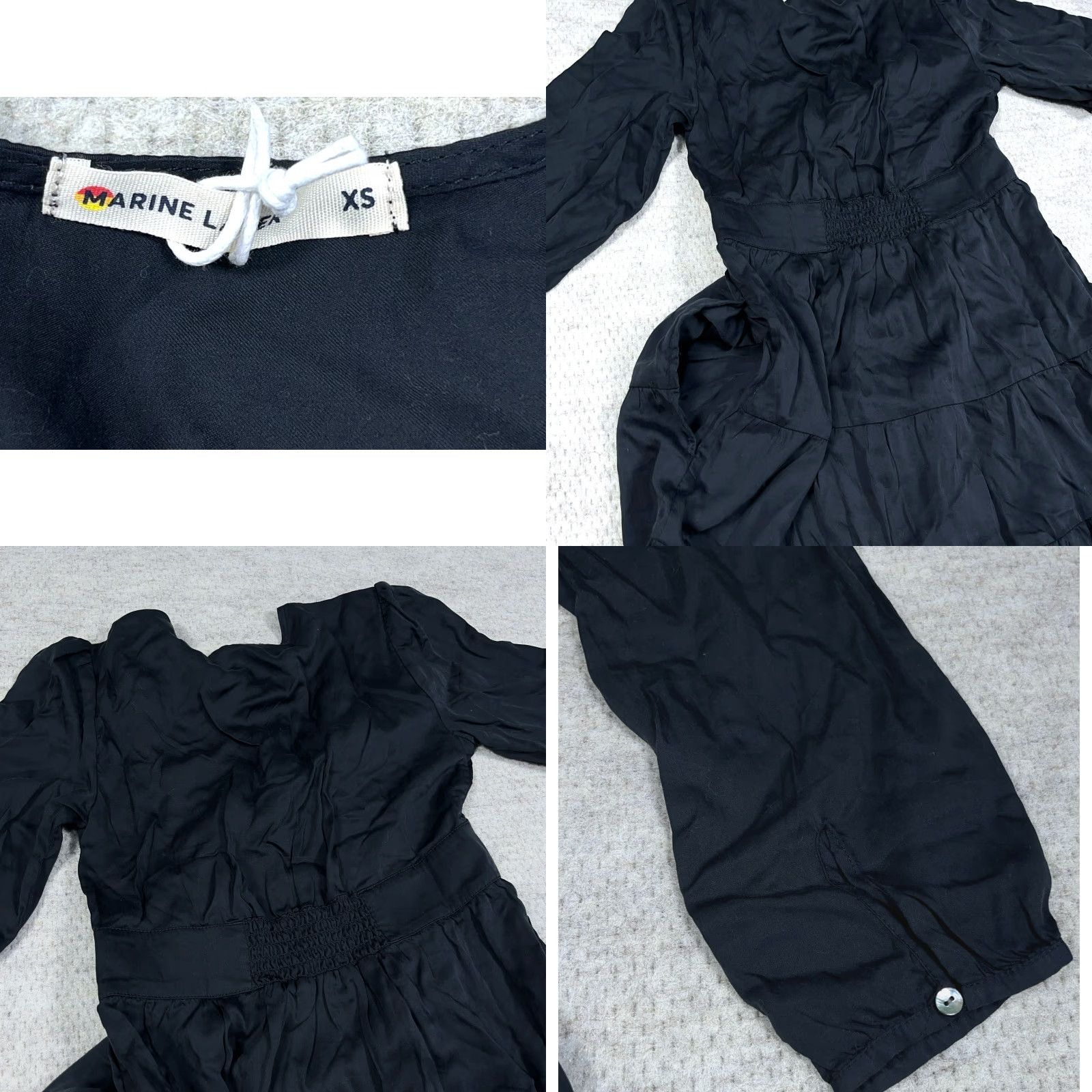 Marine Layer Marine Layer Dress Shirt Dress Women XS Black Lyocell Knit 3/4 Sleeve V-Neck Long Button Casual Beach Bohemian Peasant Spring Summer Size XS / US 0-2 / IT 36-38 - 9 Thumbnail