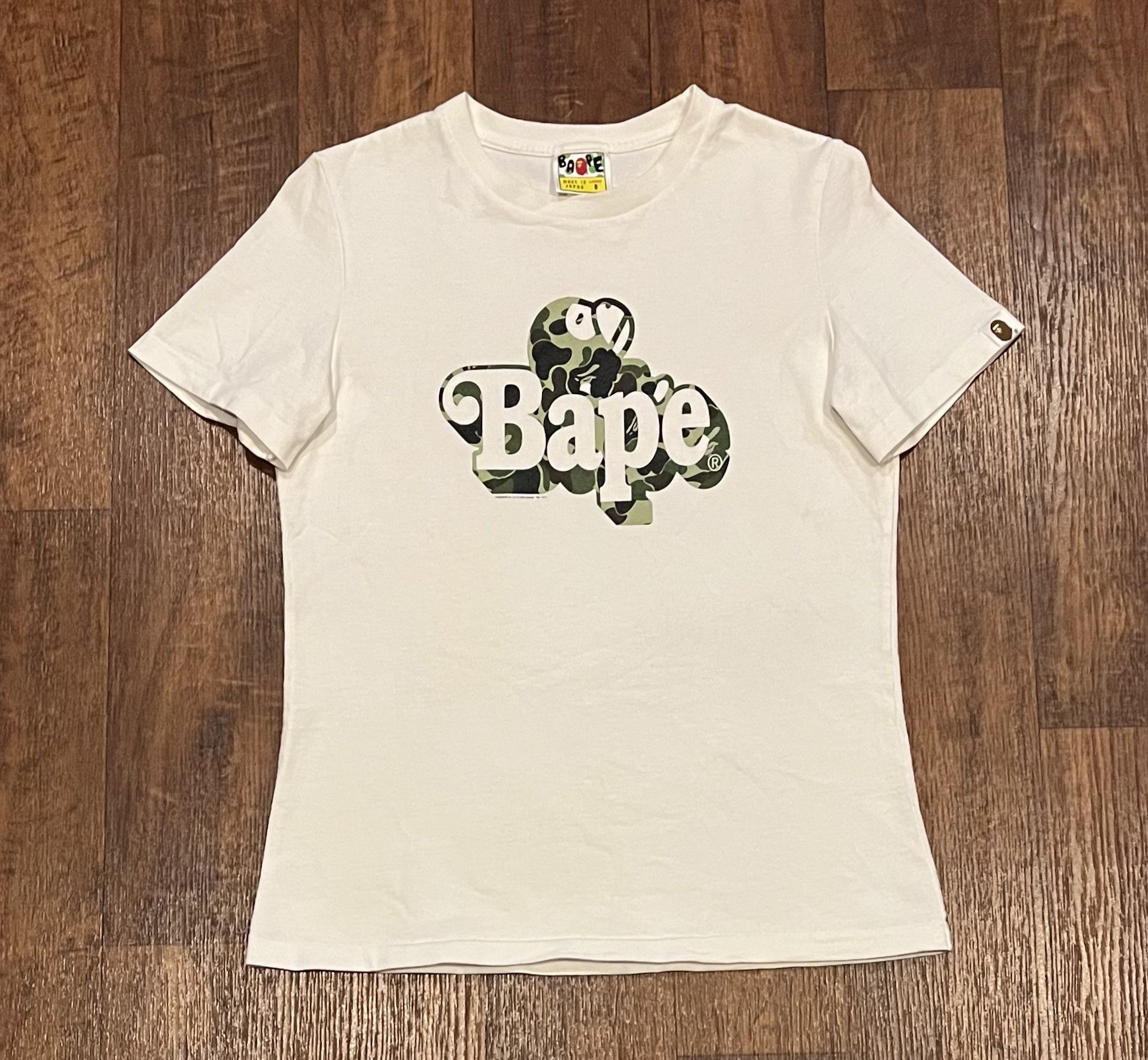Bape Bape camo logo tee shirt Size S / US 4 / IT 40 - 1 Thumbnail
