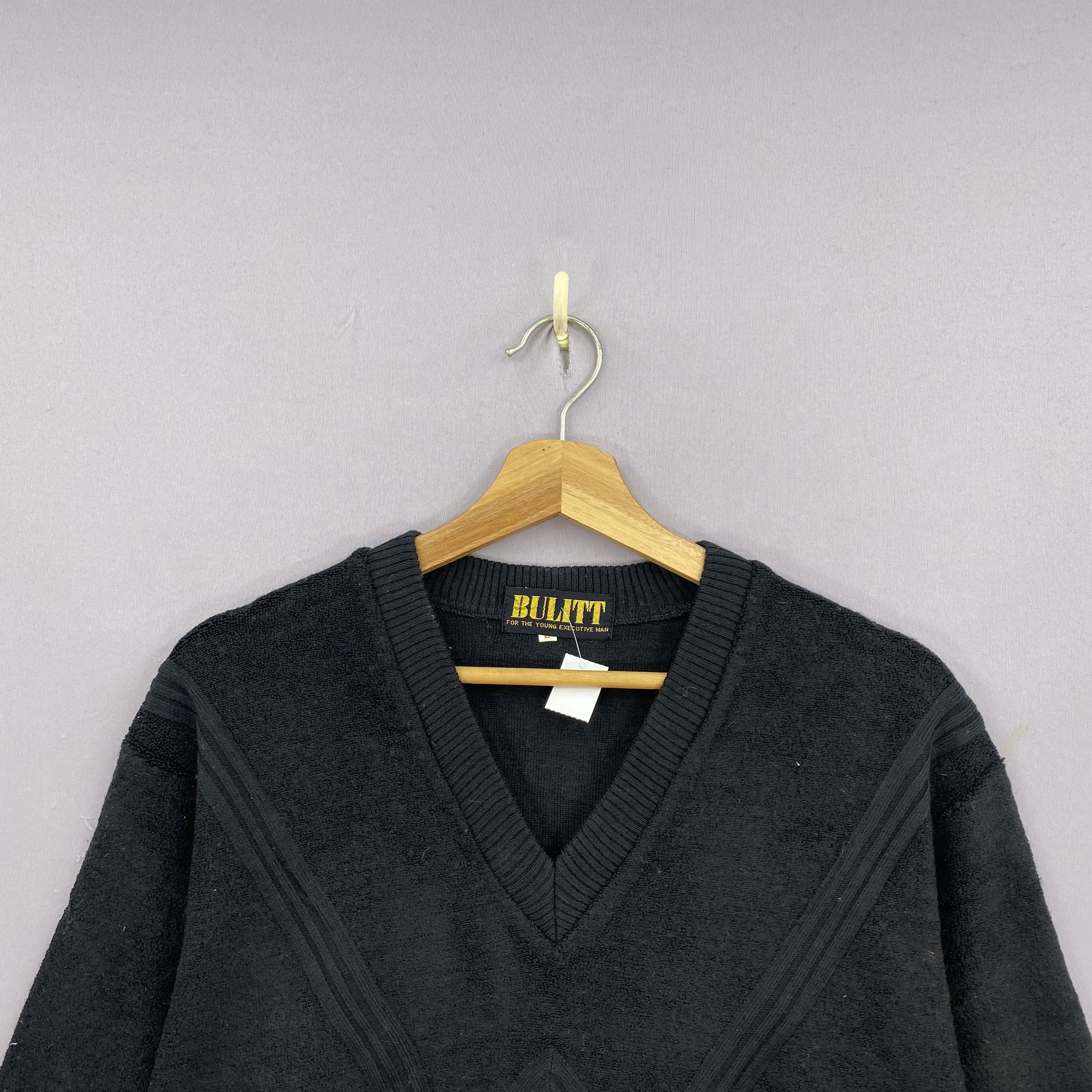 Japanese Brand Vintage Bulitt V-Neck Knit Sweatshirt Pullover Wool Jumper Size US S / EU 44-46 / 1 - 4 Thumbnail