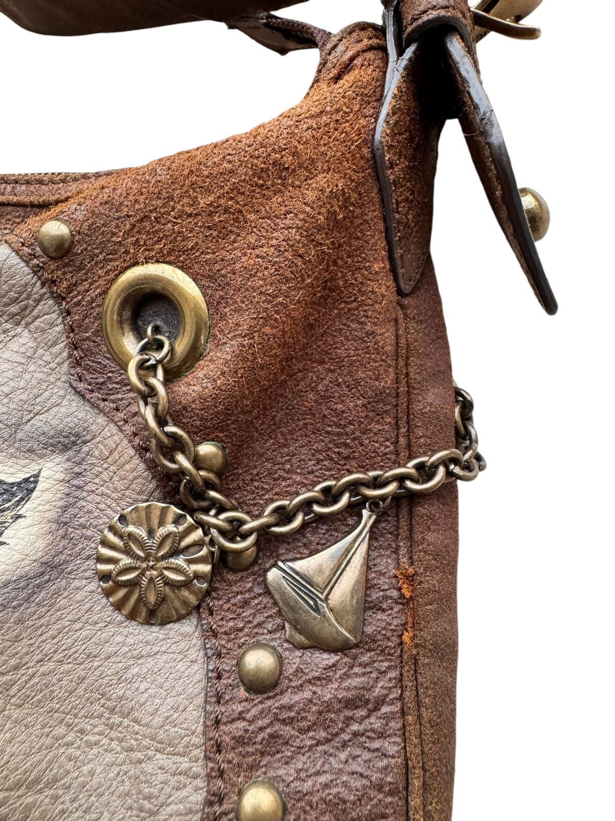 Isabel Marant Etoile Rare Issabella Fiore Hearty Studded Floral Hobo Shoulder Size ONE SIZE - 13 Thumbnail