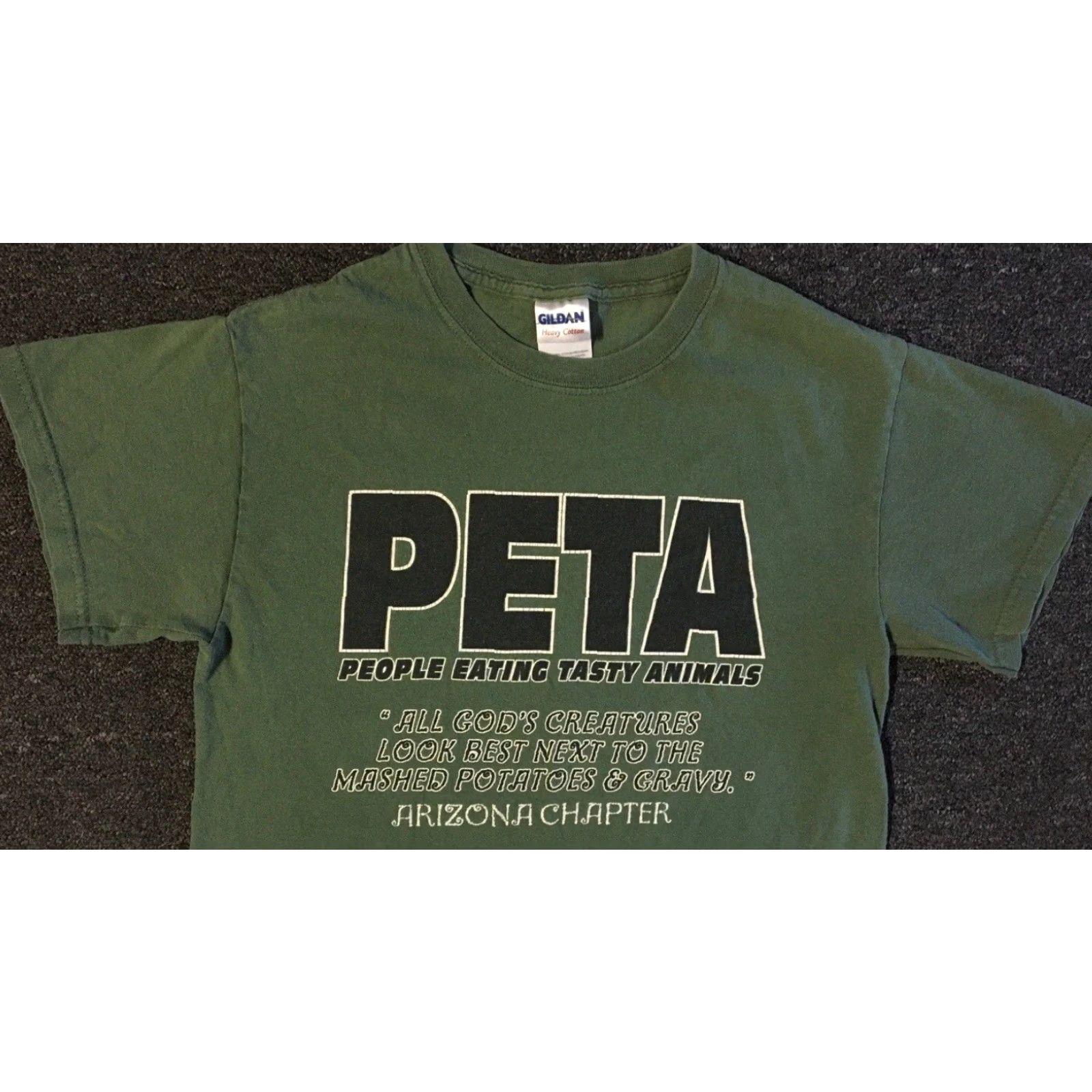 Vintage Vtg PETA People Eating Tasty Animals Faded Shirt S Funny Saying Joke Grunge Y2K Shirt Mens S Green Sarcasm T-Shirt Distressed Vintage Size US S / EU 44-46 / 1 - 5 Thumbnail