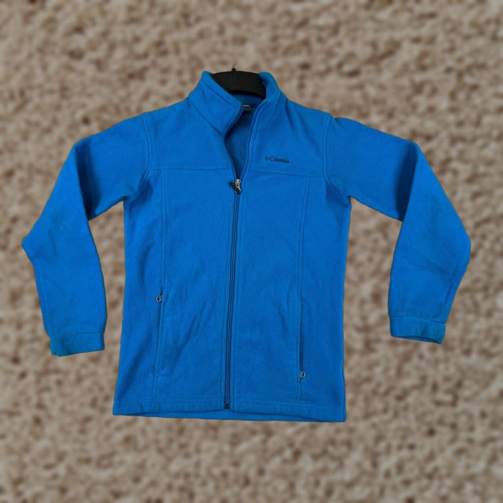Vintage Columbia Jacket Girls Large Blue Zip Mock Neck Polyester Fleece Hiking Outdoor Size L / US 10 / IT 46 - 1 Thumbnail