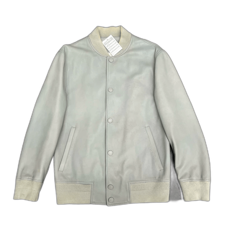 Louis Vuitton Louis Vuitton Gray Baseball Leather Jacket Size L / US 10 / IT 46 - 1 Thumbnail