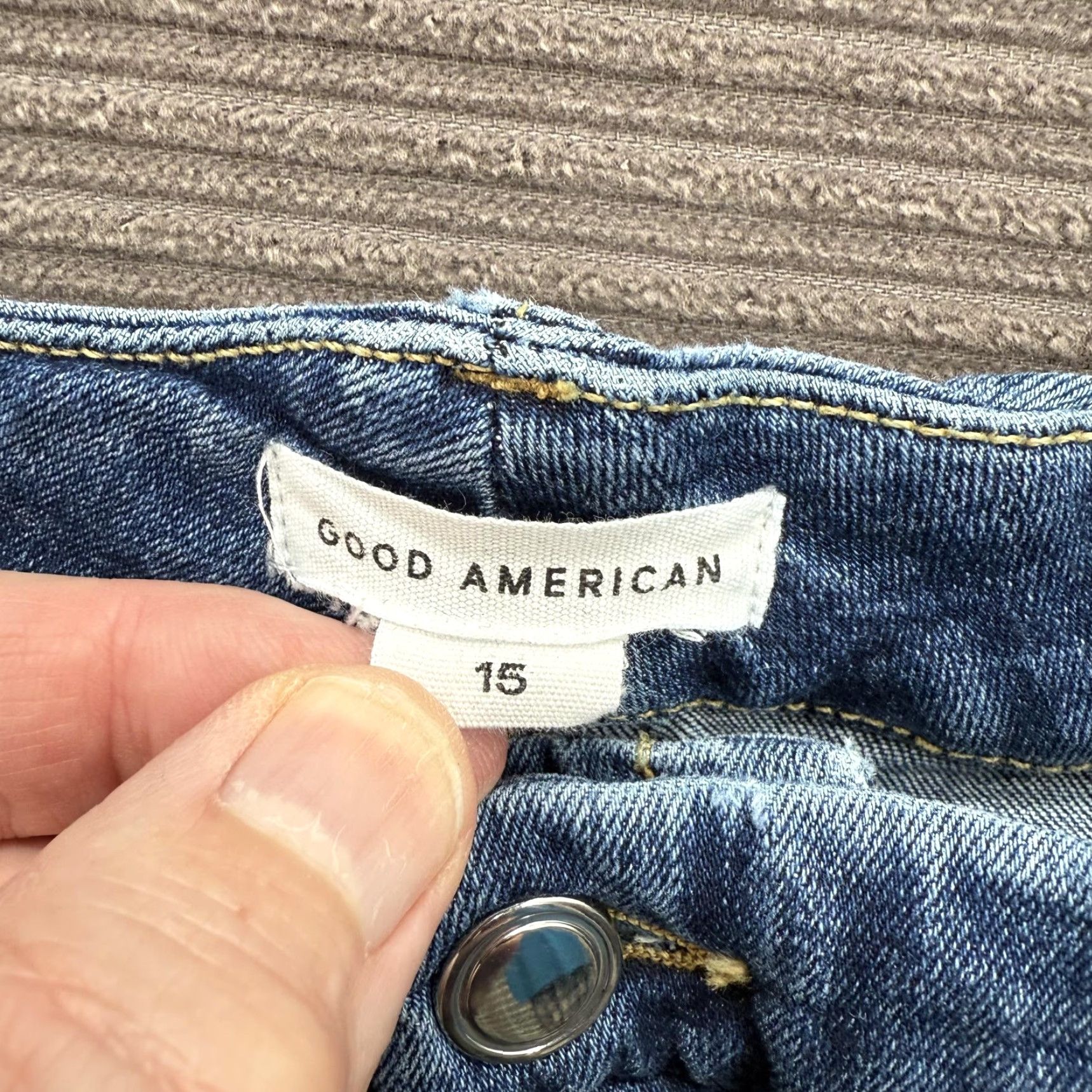 Good American Good American Jeans Womens 15 Medium Wash Stretch Slim Denim Pants Size 36" / US 14 / IT 50 - 3 Thumbnail