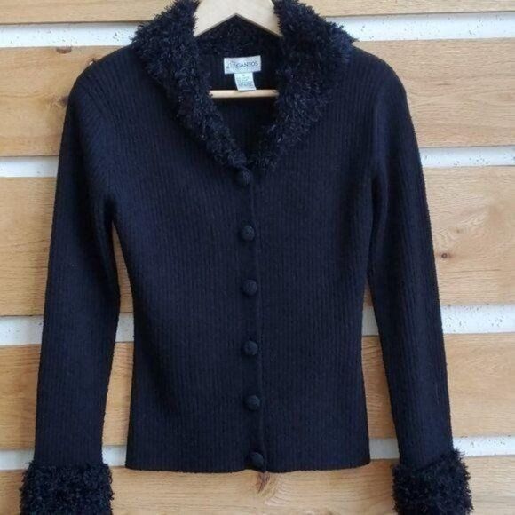 Vintage Gantos Vintage 2 Pc Skirt Suit w Knitted Collars, Sleeves, M Size S / US 4 / IT 40 - 2 Thumbnail