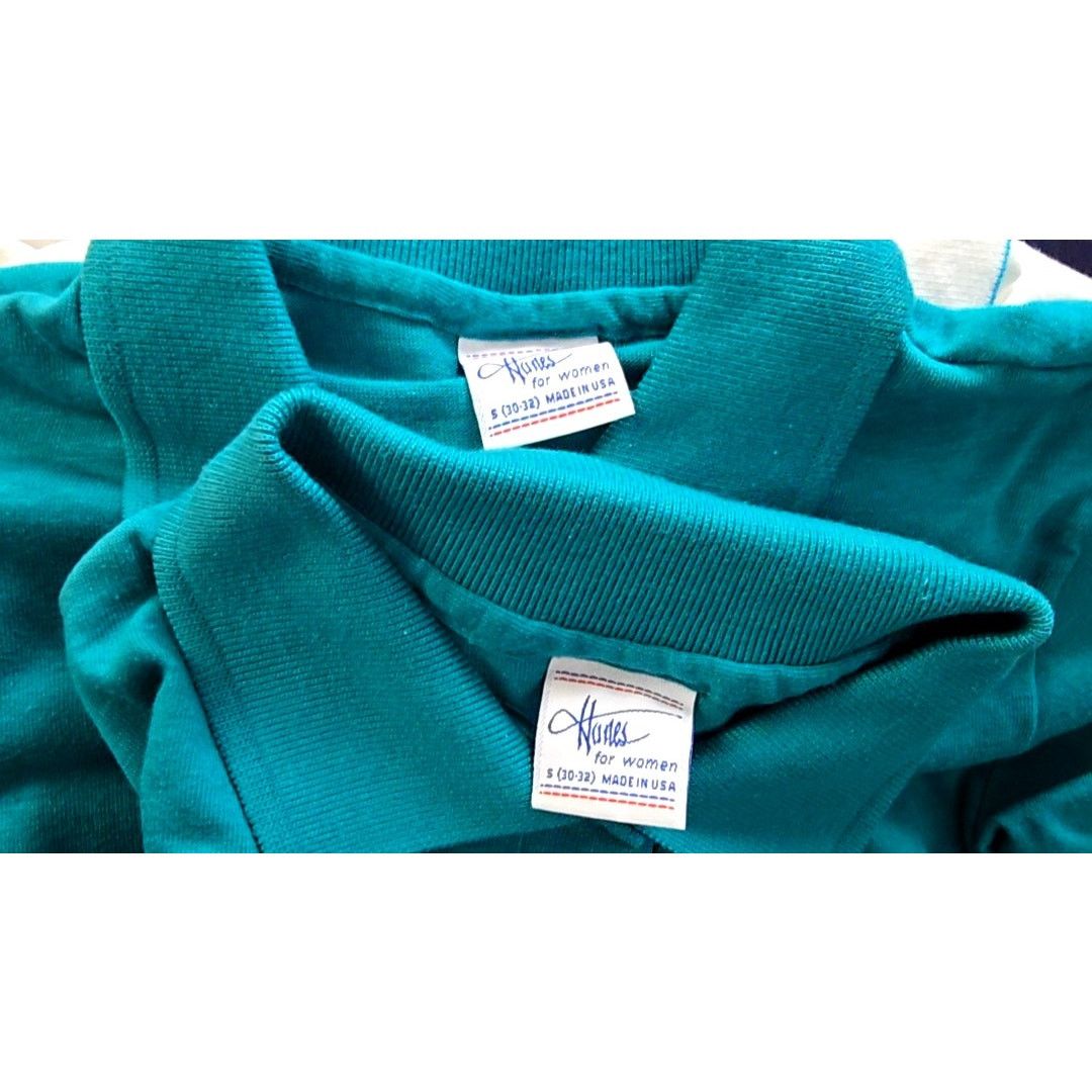 Hanes Vintage New Polo Hanes Green Collar Womens Small Shirt 90s Size S / US 4 / IT 40 - 5 Thumbnail