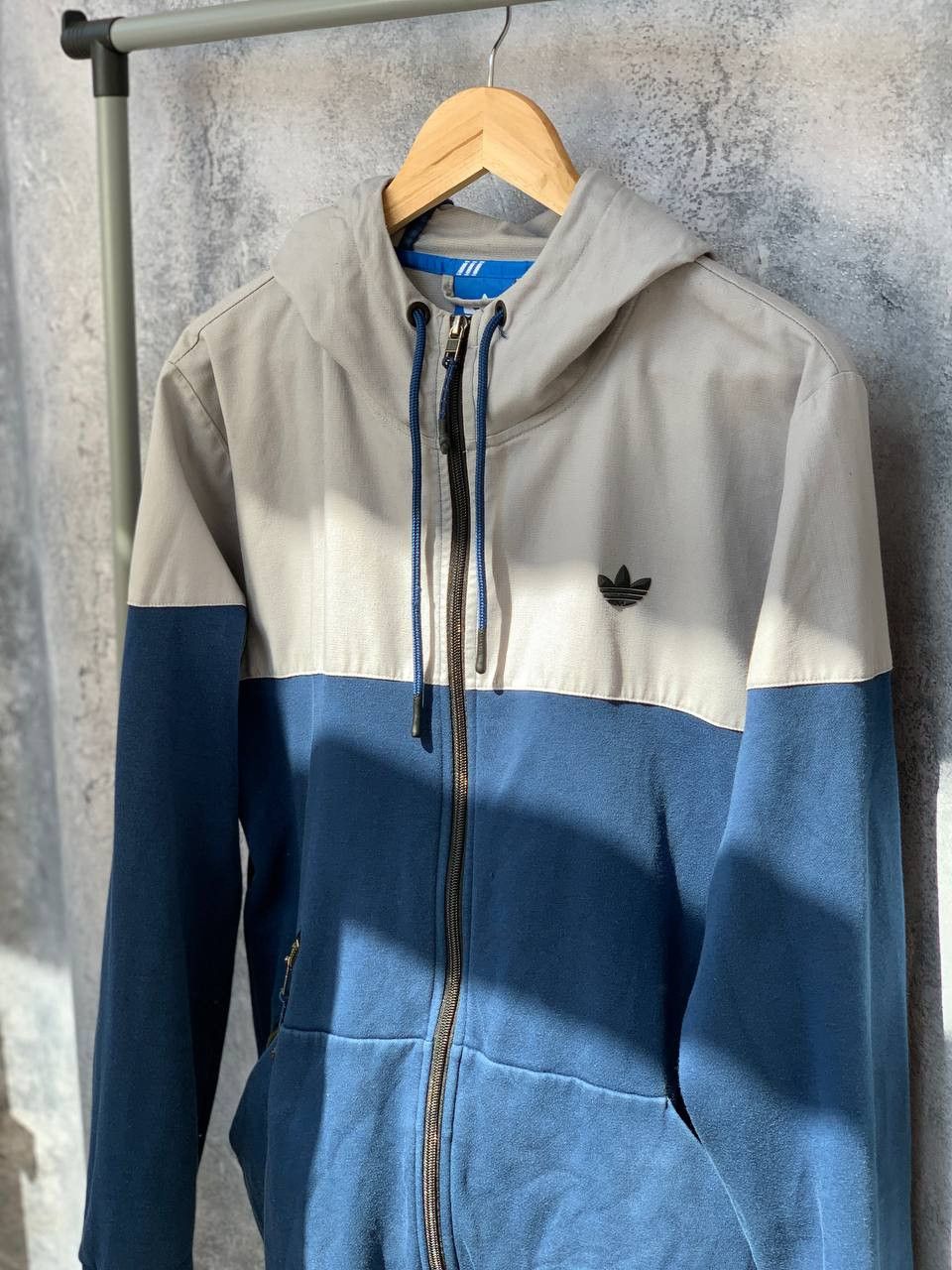 Adidas ADIDAS 2015 Jacket Hooded Blue Grey Full Zip Mens Large Size US L / EU 52-54 / 3 - 1 Thumbnail