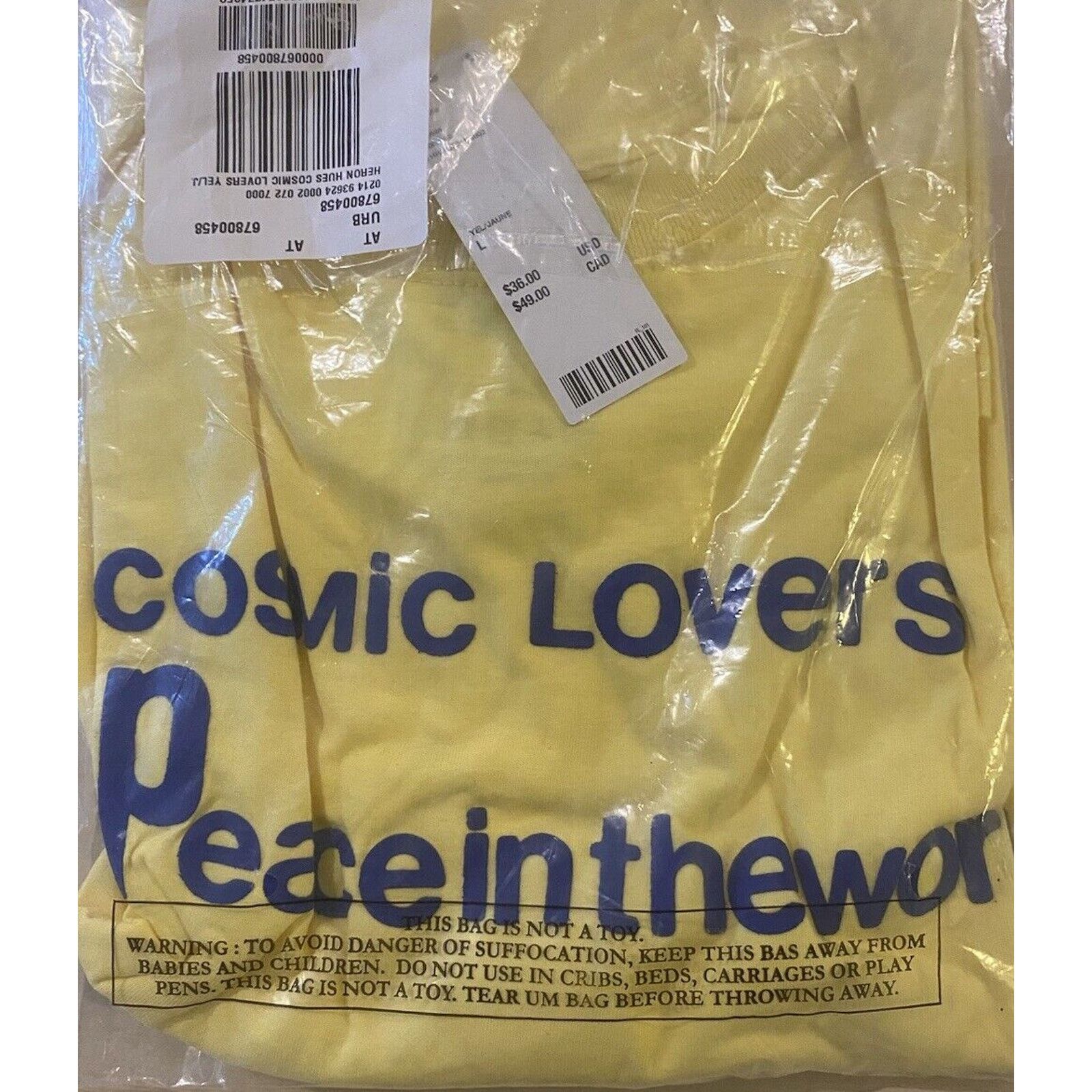 Other Heron Hues Cosmic Lovers Graphic Yellow Tee T-Shirt NWT P$40 Size US L / EU 52-54 / 3 - 3 Thumbnail