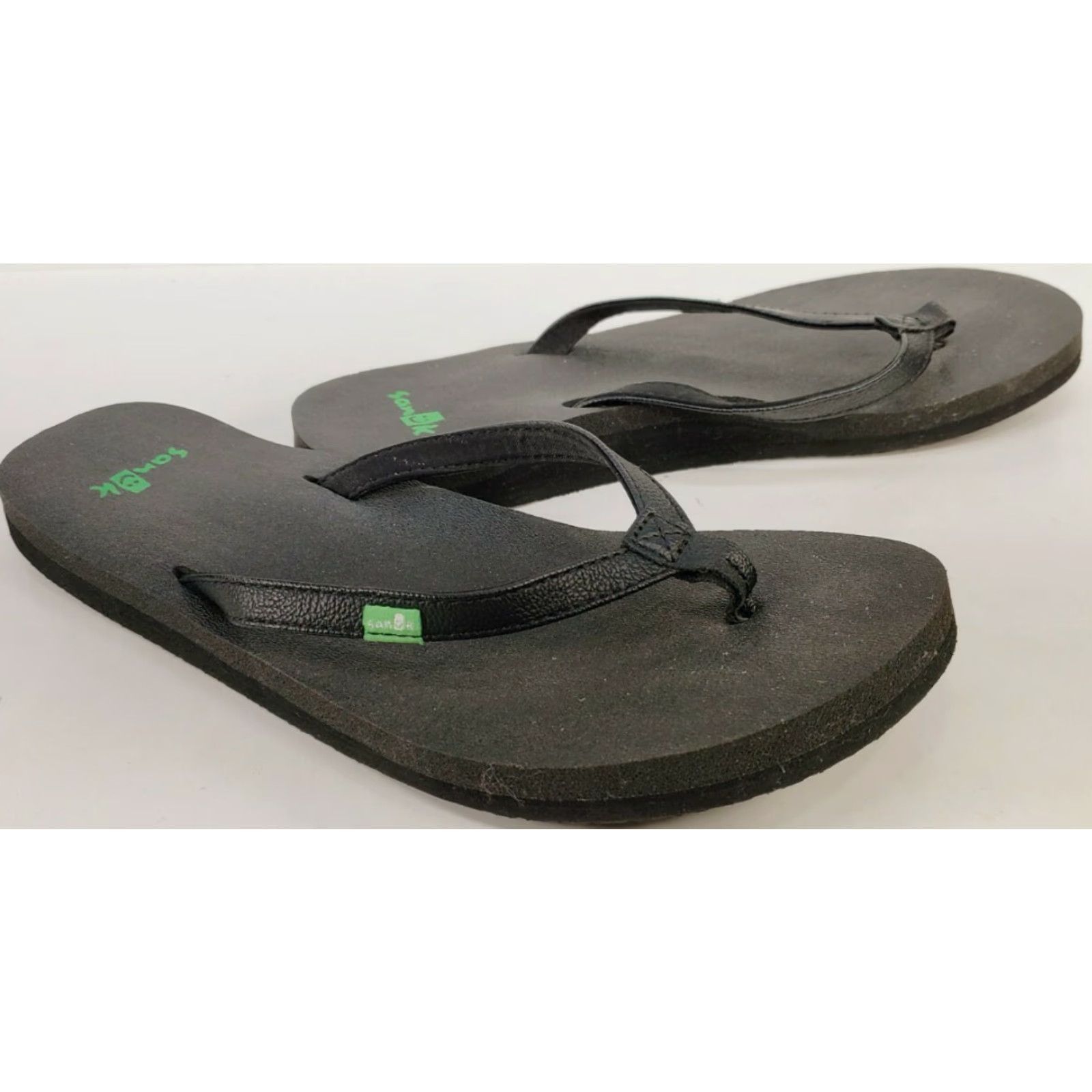Sanuk Sanuk Yoga Joy Women's 7 Flip Flop Toe Post Sandals Black Deep Teal SWS10275 Size US 7 / IT 37 - 4 Thumbnail