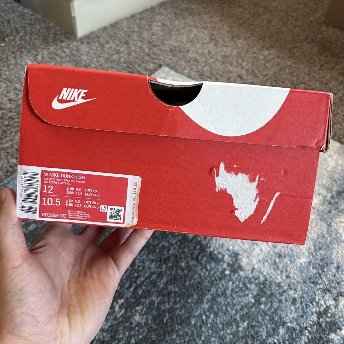 Nike × Vintage DD1869-102 NiKE DUNK HiGH FOOTBALL GREY SAiL PALE iVORY Size US 10.5 / EU 43-44 - 7 Thumbnail