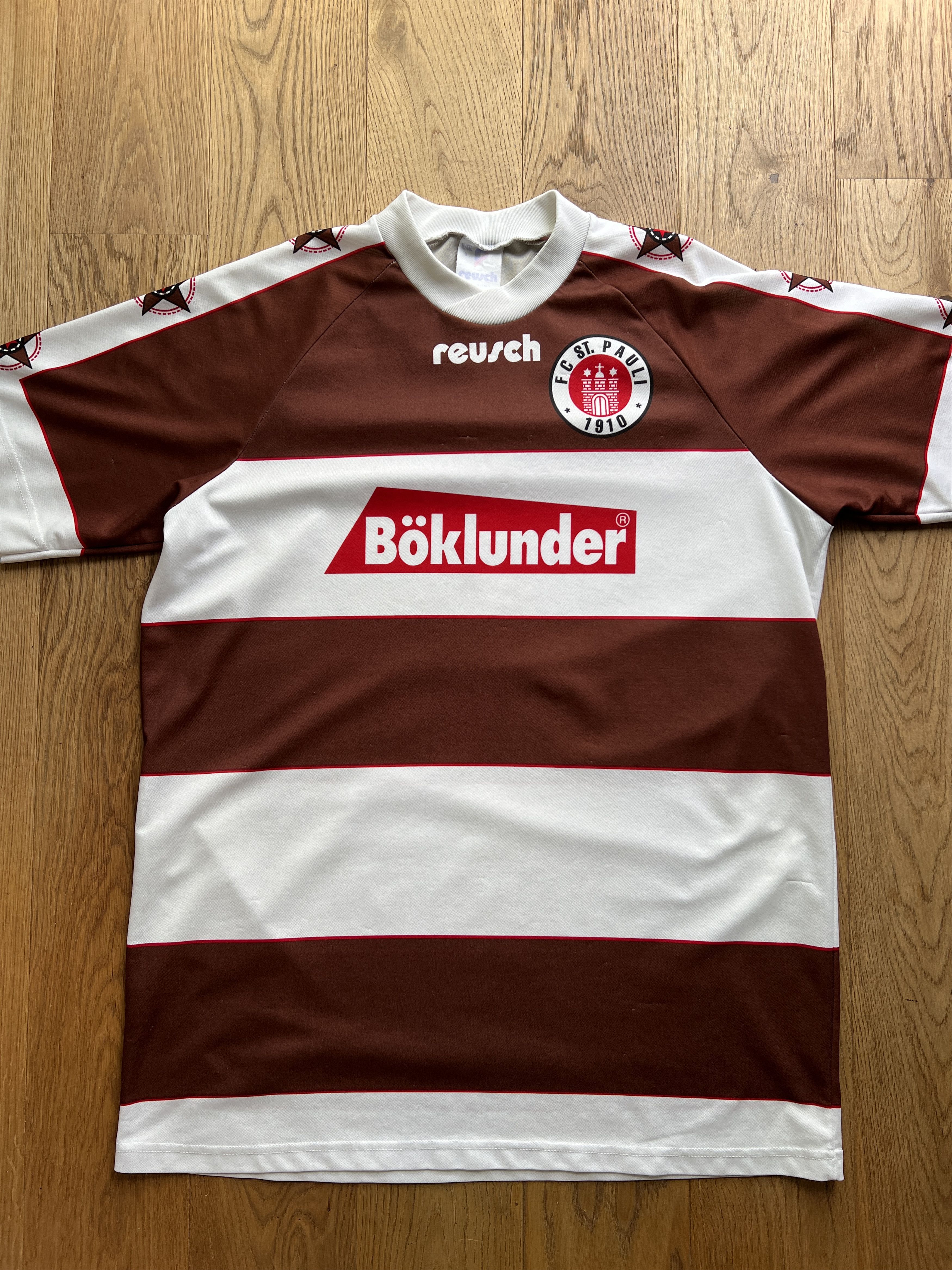 Other Rare! FC ST Pauli 1995 home striped football jersey reusch Size US XL / EU 56 / 4 - 5 Thumbnail