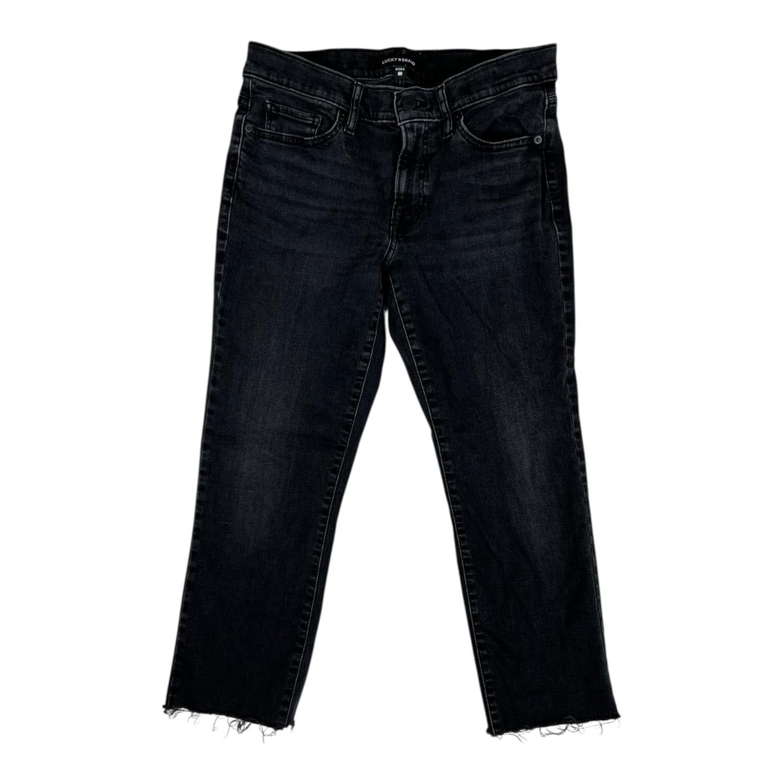 Lucky Brand Lucky Brand Jeans Womens 6 28 Black Dark Wash Frayed Hem Ank Size 28" / US 6 / IT 42 - 1 Thumbnail
